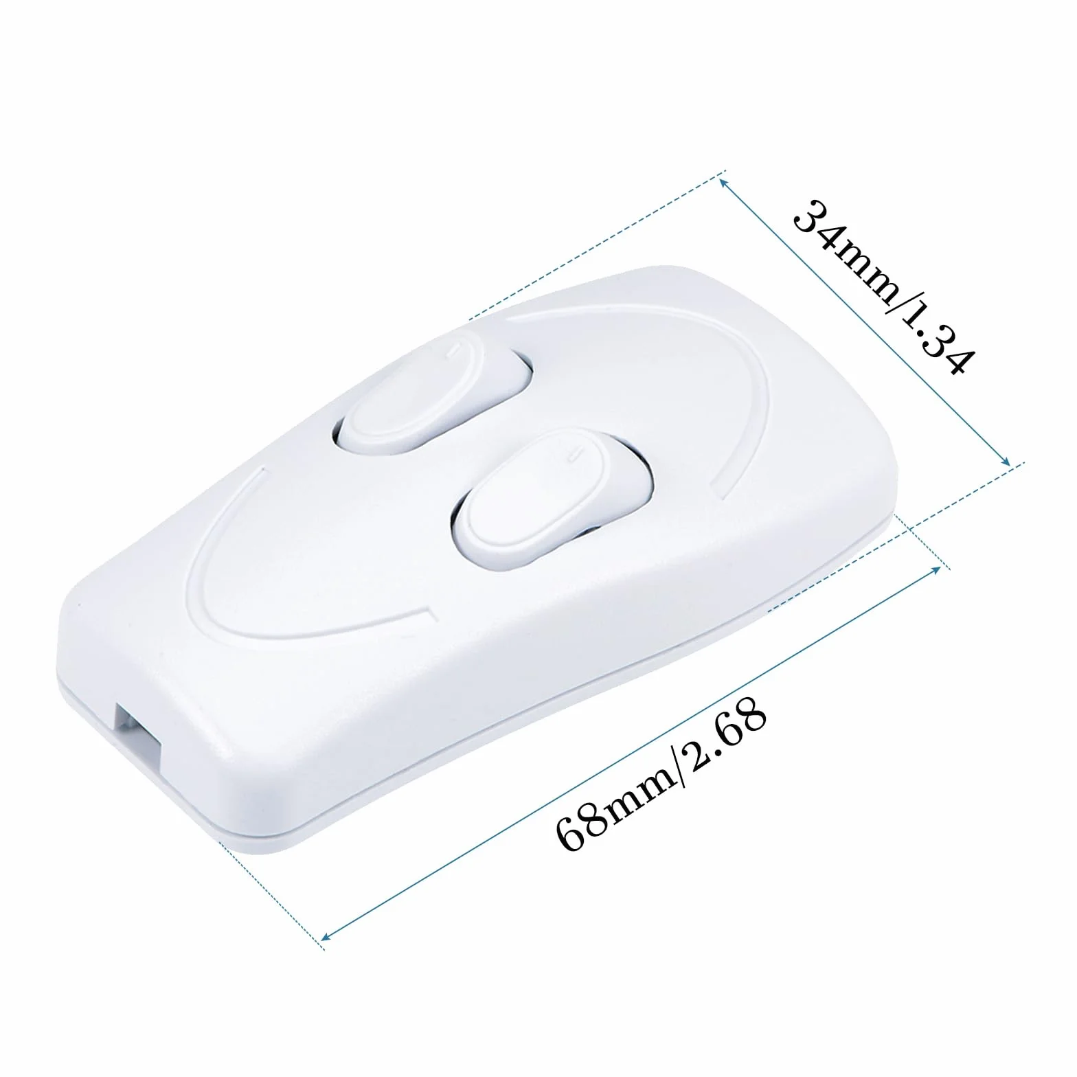 QUARKZMAN przełącznik kablowy AC 250 V 1 A wyłącznik kołyskowy biały