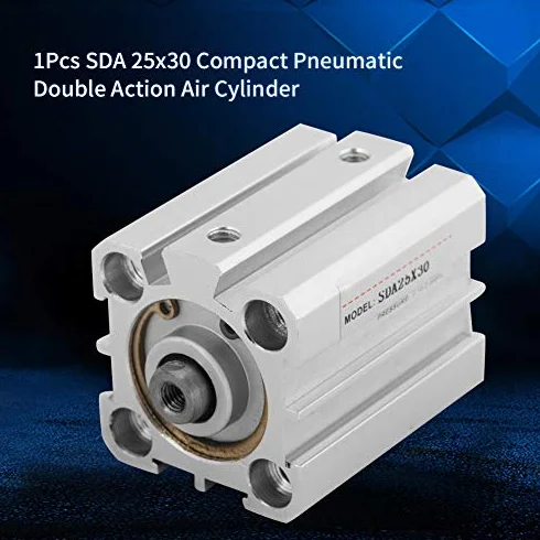 Siłownik Pneumatyczny SDA 25x30 Skok 25mm ID 30mm Kompaktowy Aluminiowy Podwójne Uszczelnienie Dwustronnego Działania Cylinder