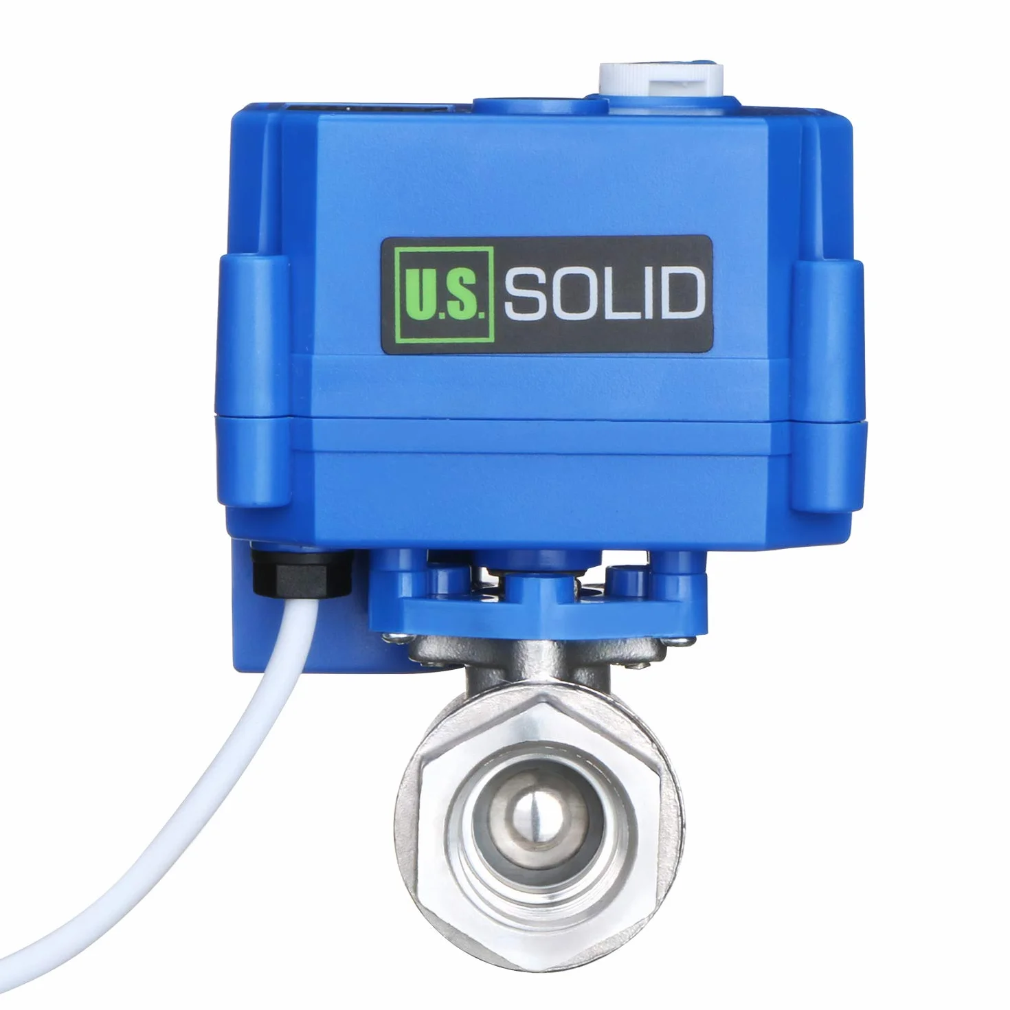U.S. Solid Zawór kulowy silnika z funkcją ręczną 1/2", stal nierdzewna, 2-drożny DN15 elektryczny zawór strefowy, 9-24 V AC/DC, 2 przewody, automatyczny powrót NC