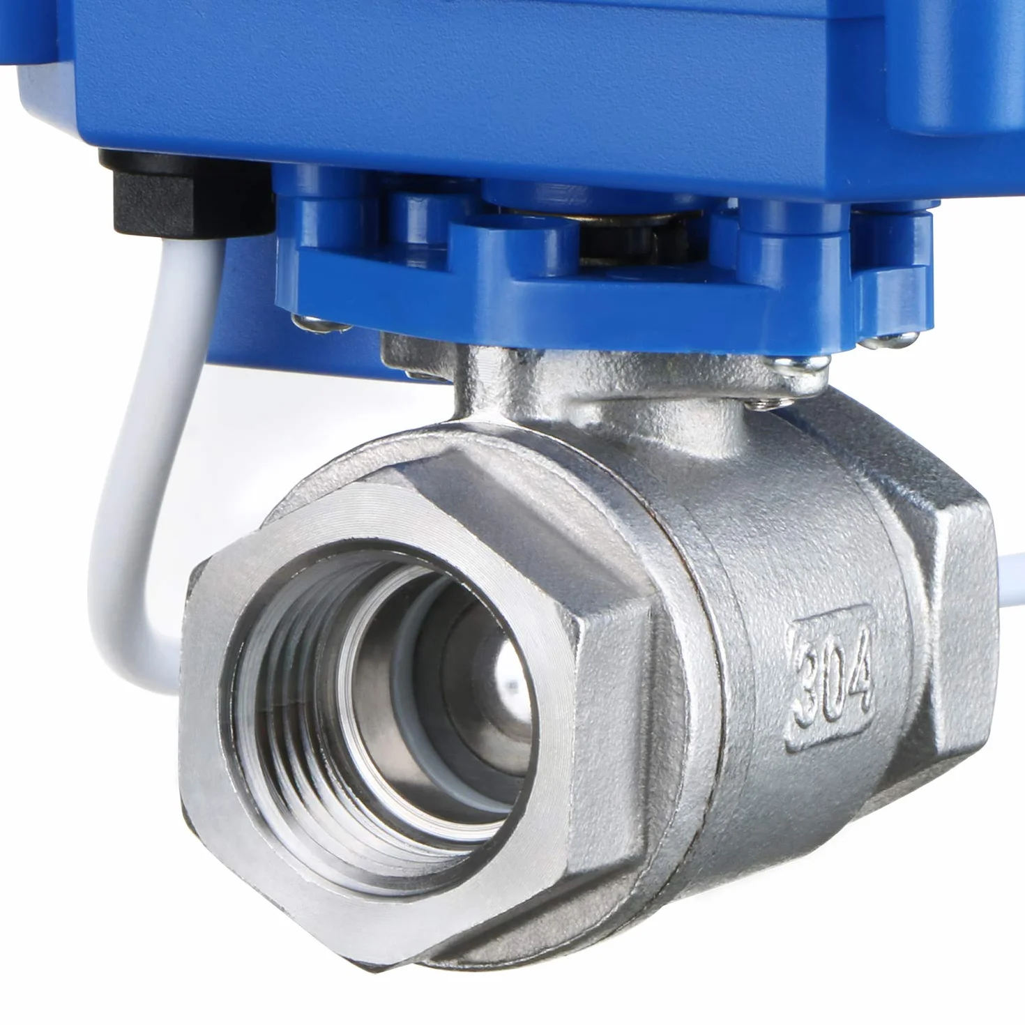 U.S. Solid Zawór kulowy silnika z funkcją ręczną 1/2", stal nierdzewna, 2-drożny DN15 elektryczny zawór strefowy, 9-24 V AC/DC, 2 przewody, automatyczny powrót NC