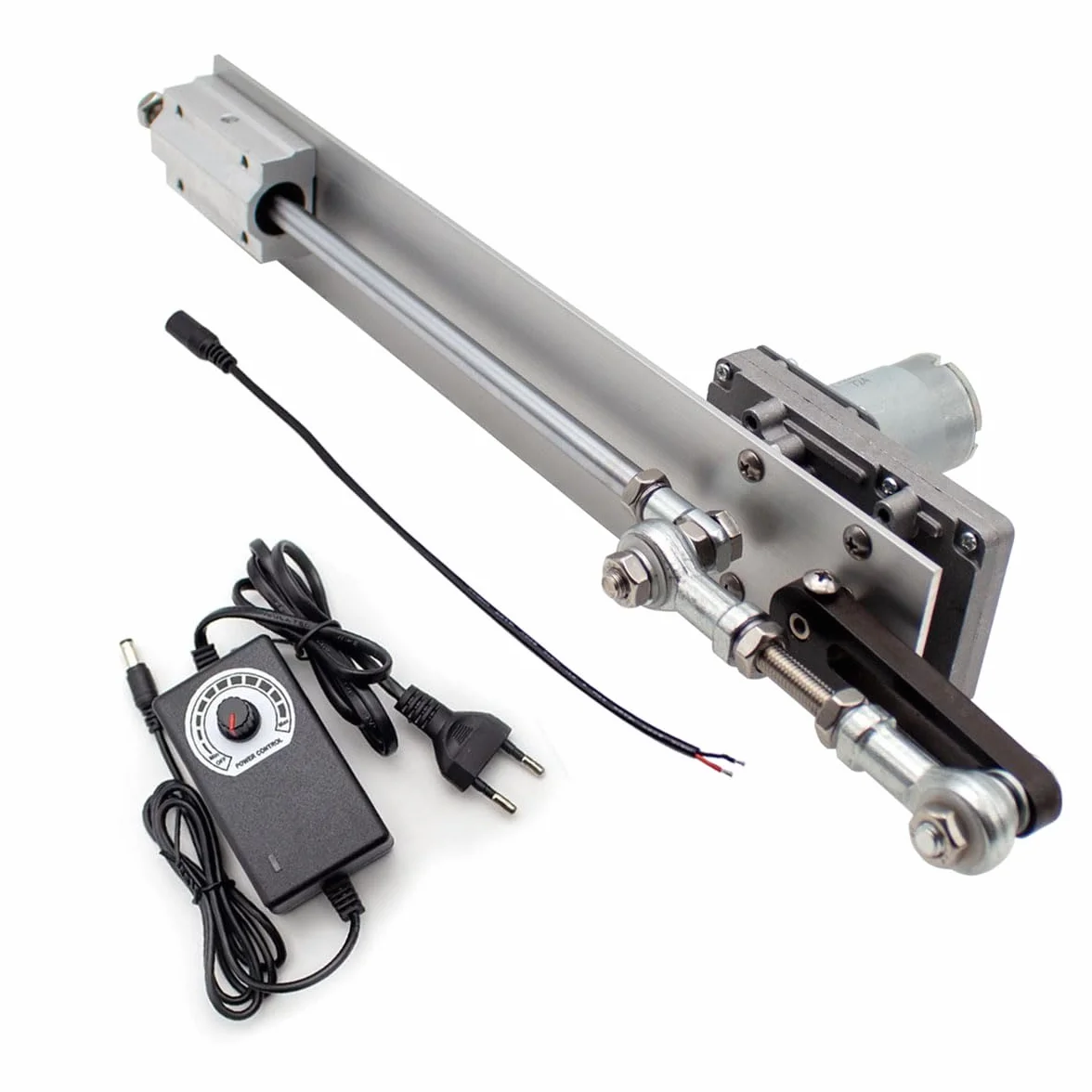 Toplionace Siłownik Liniowy z Cyklem Posuwisto Zwrotnym, Regulowany Silnik z Przekładnią Teleskopową 12 V/24 V DC DIY z Regulatorem Prędkości Skok 3-15 cm (DC24V, 45RPM)