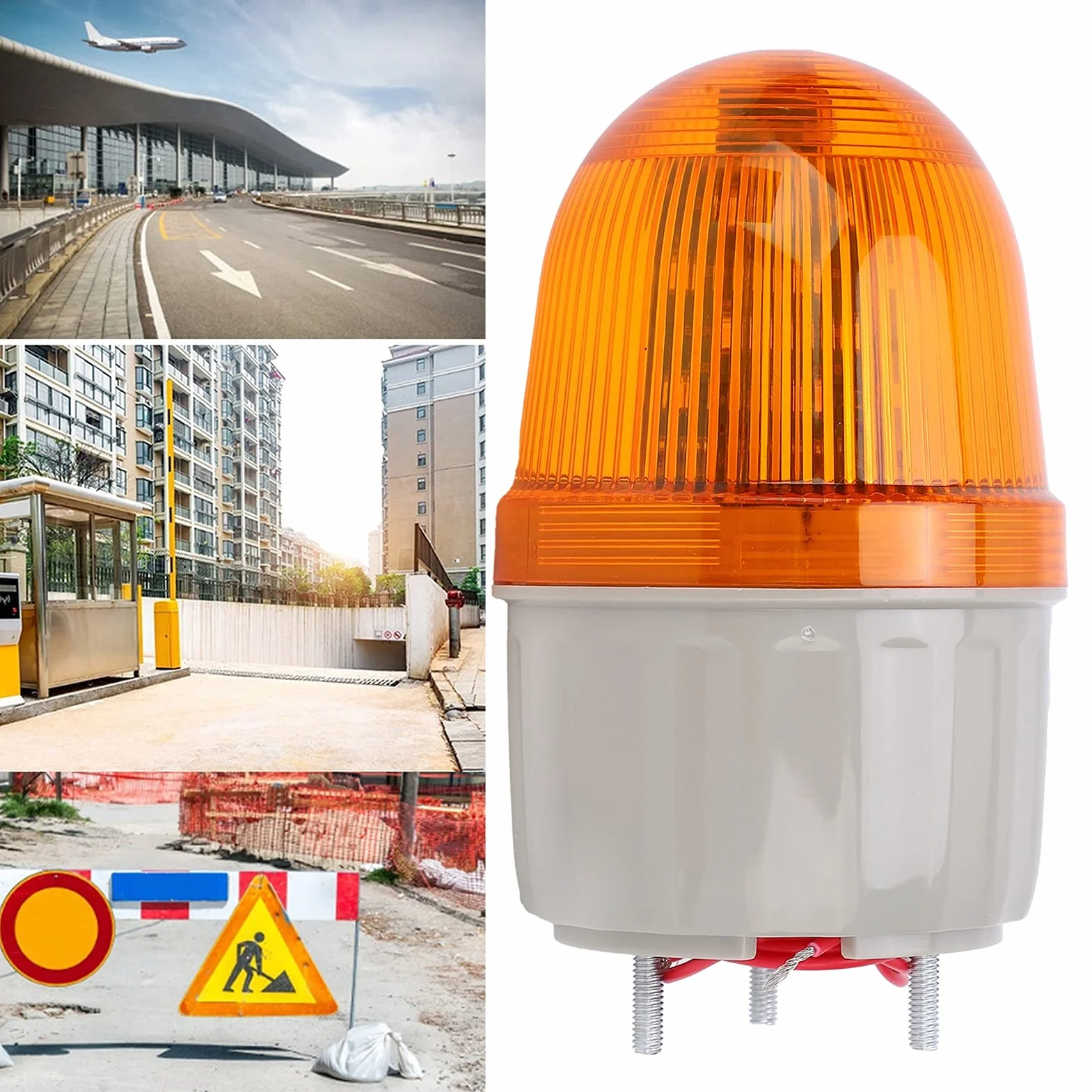 BERM Ostrzegawcza Stroboskopowe LED 5W 220V AC Dźwięk Oświetlenie Alarmowe Żółty