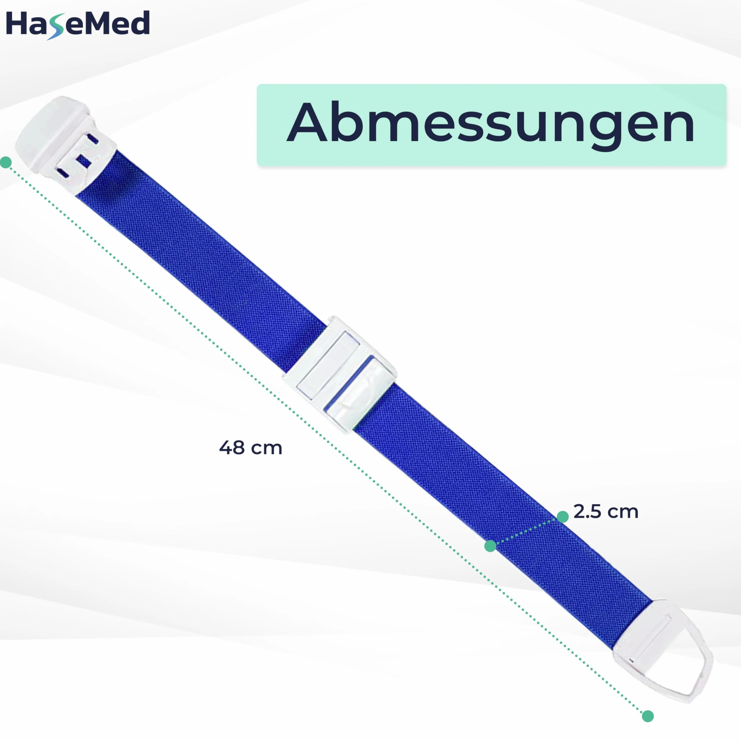 HaseMed opaska uciskowa bez metalu bez lateksu niebieska 1 sztuka do zastosowań medycznych