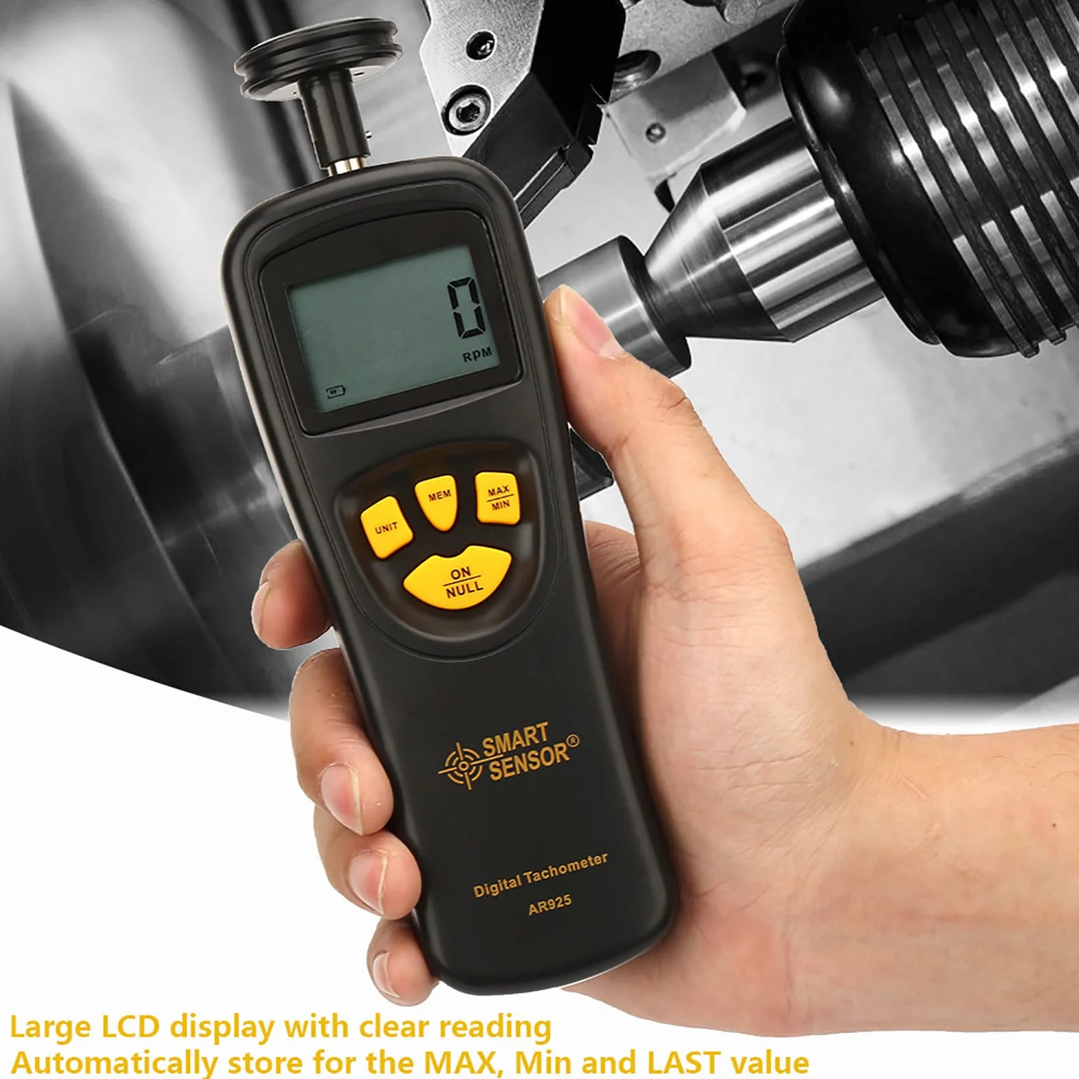 SMART SENSOR cyfrowy tachometr 0,5~19999 obrotomierz obrotowy LCD