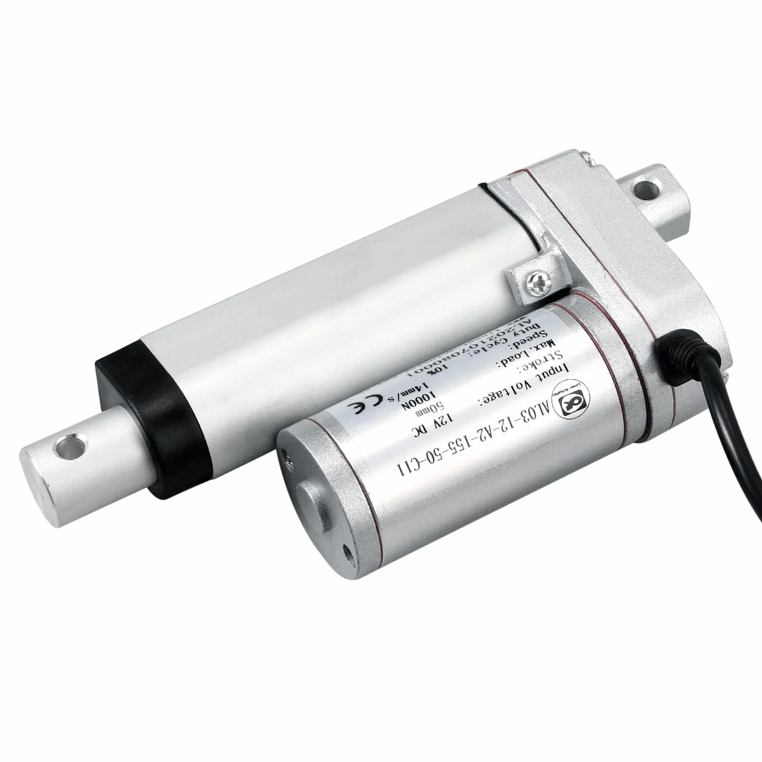 EYPINS 1000N 50 mm napęd liniowy DC 12 V IP54 ze stopu aluminium trawnik elektryczny sterowanie ruchem meble liniowe pchanie pociągnięcie 14 mm/s do łóżka elektrycznego sofy fotel
