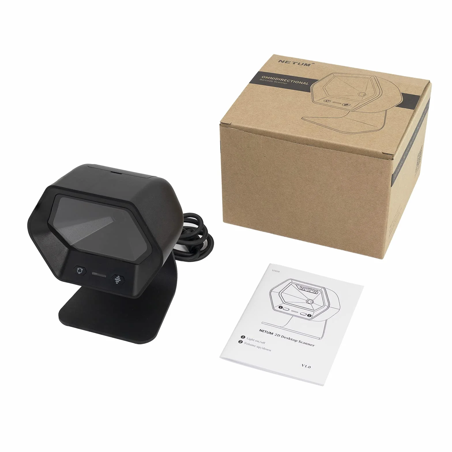 NETUM 1D 2D QR skaner prezentacji zestaw głośnomówiący USB skaner kodów kreskowych wielokierunkowy przewodowy czytnik kodów kreskowych do mobilnej płatności komputerowej obsługa skanowania ekranu PDF417, kod Securpharm (Data Matrix) NT-7060