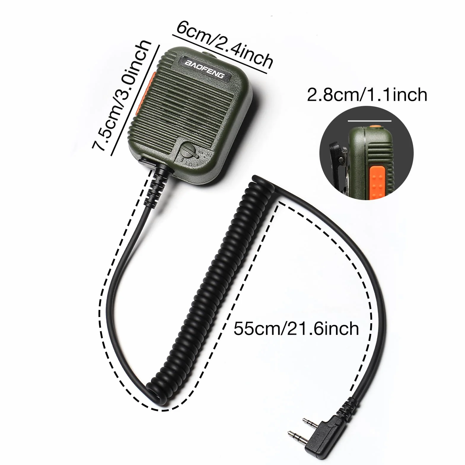 BAOFENG Taktyczny głośnik mikrofonowy do radia UV-25 UV-5R 5RM BF-F8HP