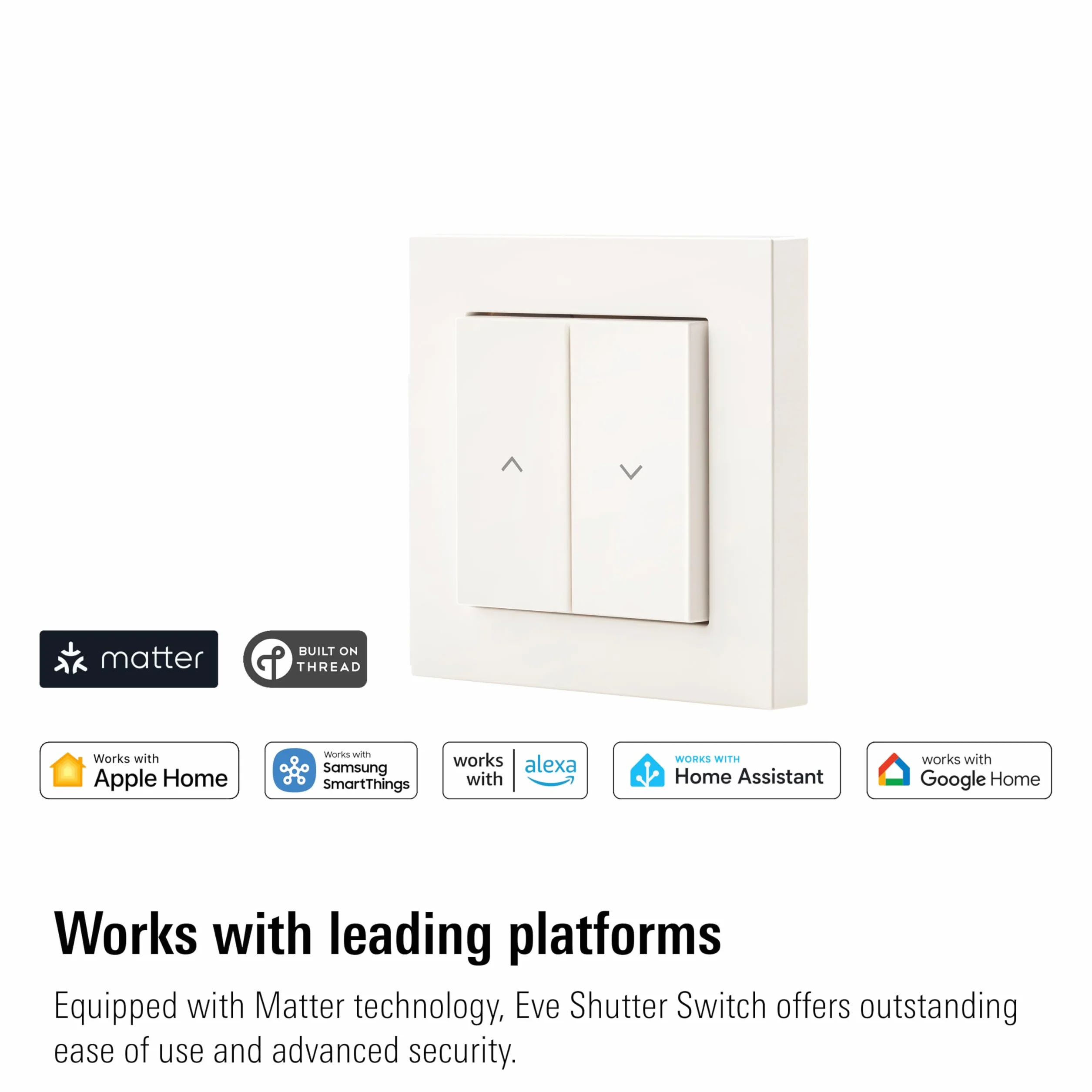 Eve Shutter Switch (Matter) 3 sztuki - Smarte Rollladensteuerung für Alexa, Apple Home, Google, SmartThings
