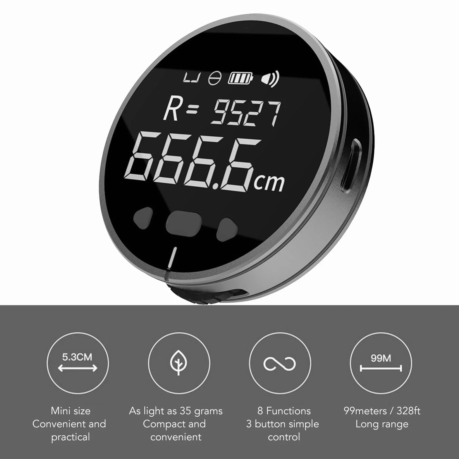 Cyfrowa Miarka Elektroniczna z Wyświetlaczem LCD 328FT do Pomiaru Odległości