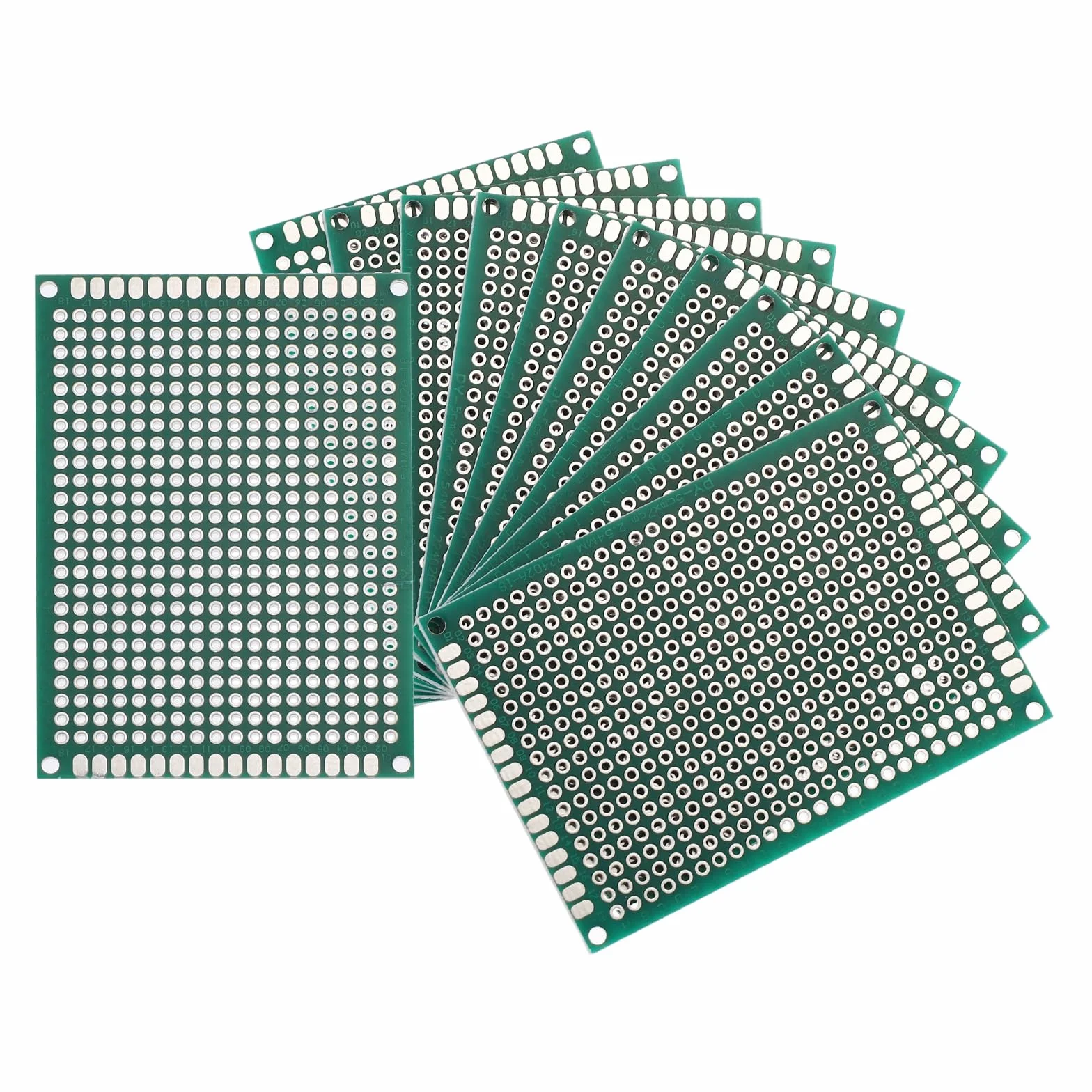 QUARKZMAN 10 sztuk lutowana płyta pilśniowa 70 mm x 50 mm zielona płytka PCB dwustronna ocynowana prototyp do elektroniki projektów DIY obwodów