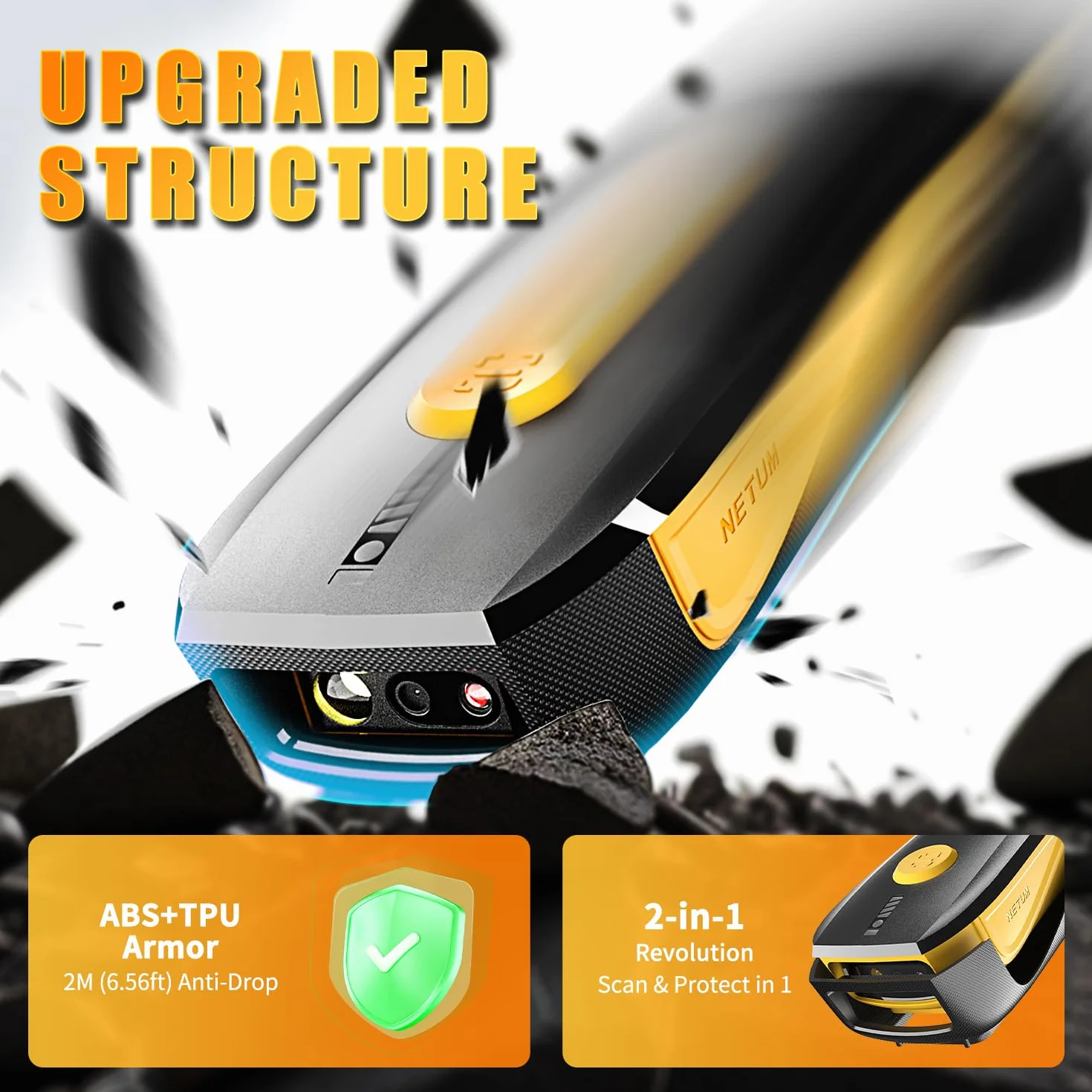 NETUM CS7501 Bluetooth Skaner Kodów Kreskowych 1D 2D Przenośny Bezprzewodowy