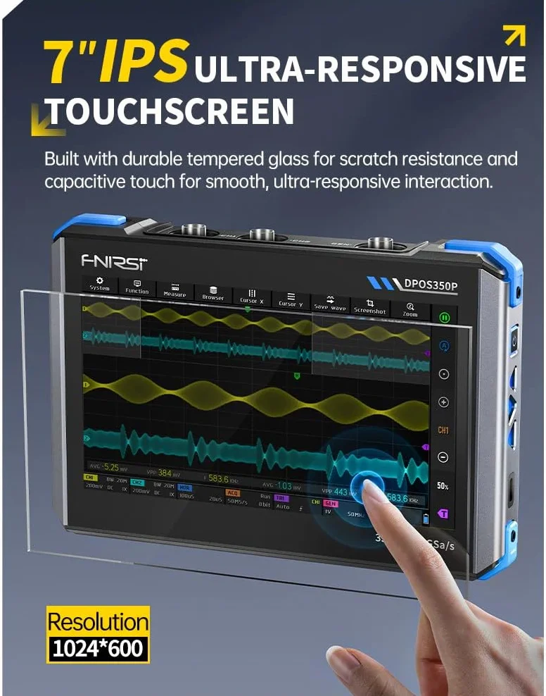 FNIRSI DPOS350P Oscyloskop cyfrowy 350 MHz 1 GSPS