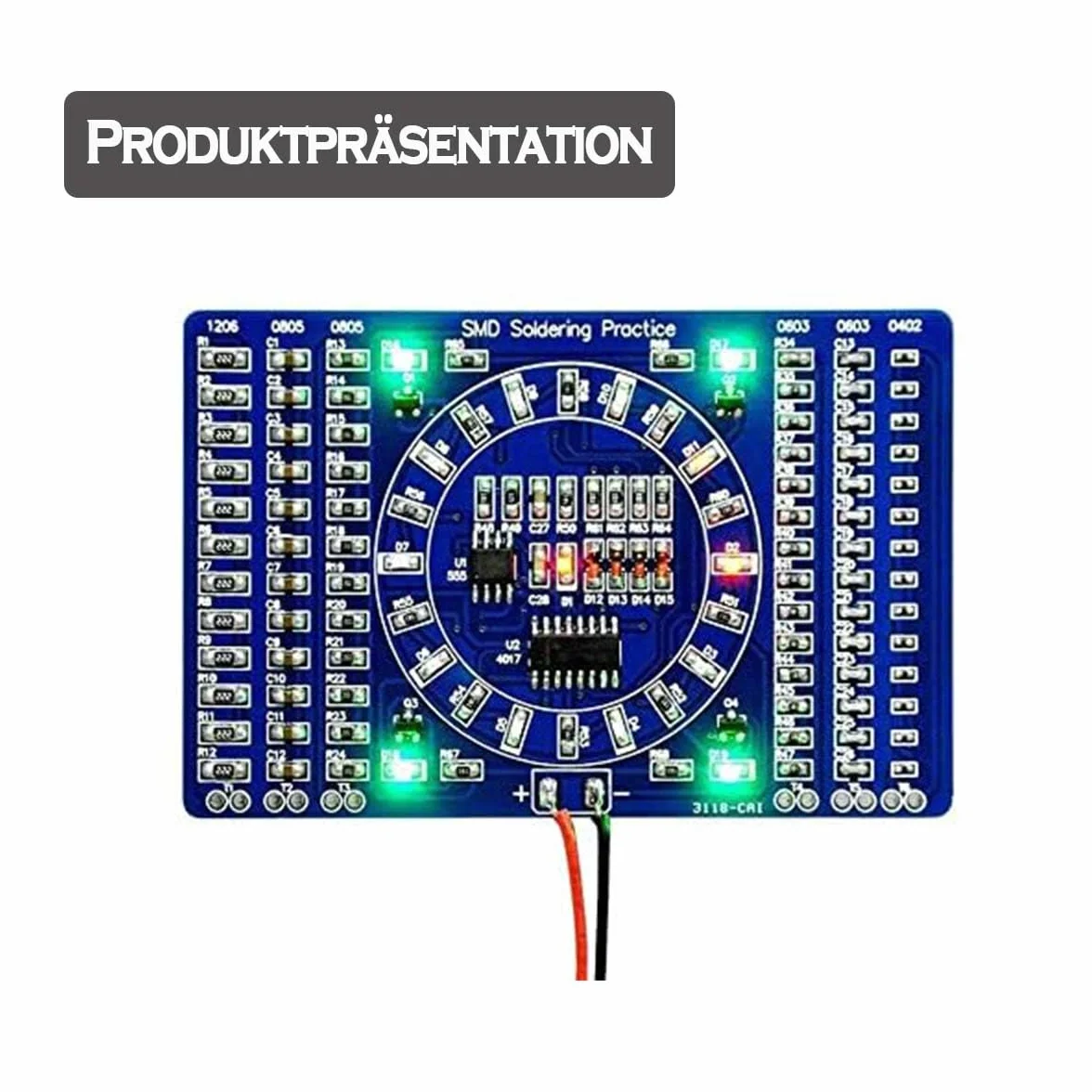 Fanny Skill Training DIY Kit Płytka Ćwiczeniowa NE555 LED SMD Obracające się Diody