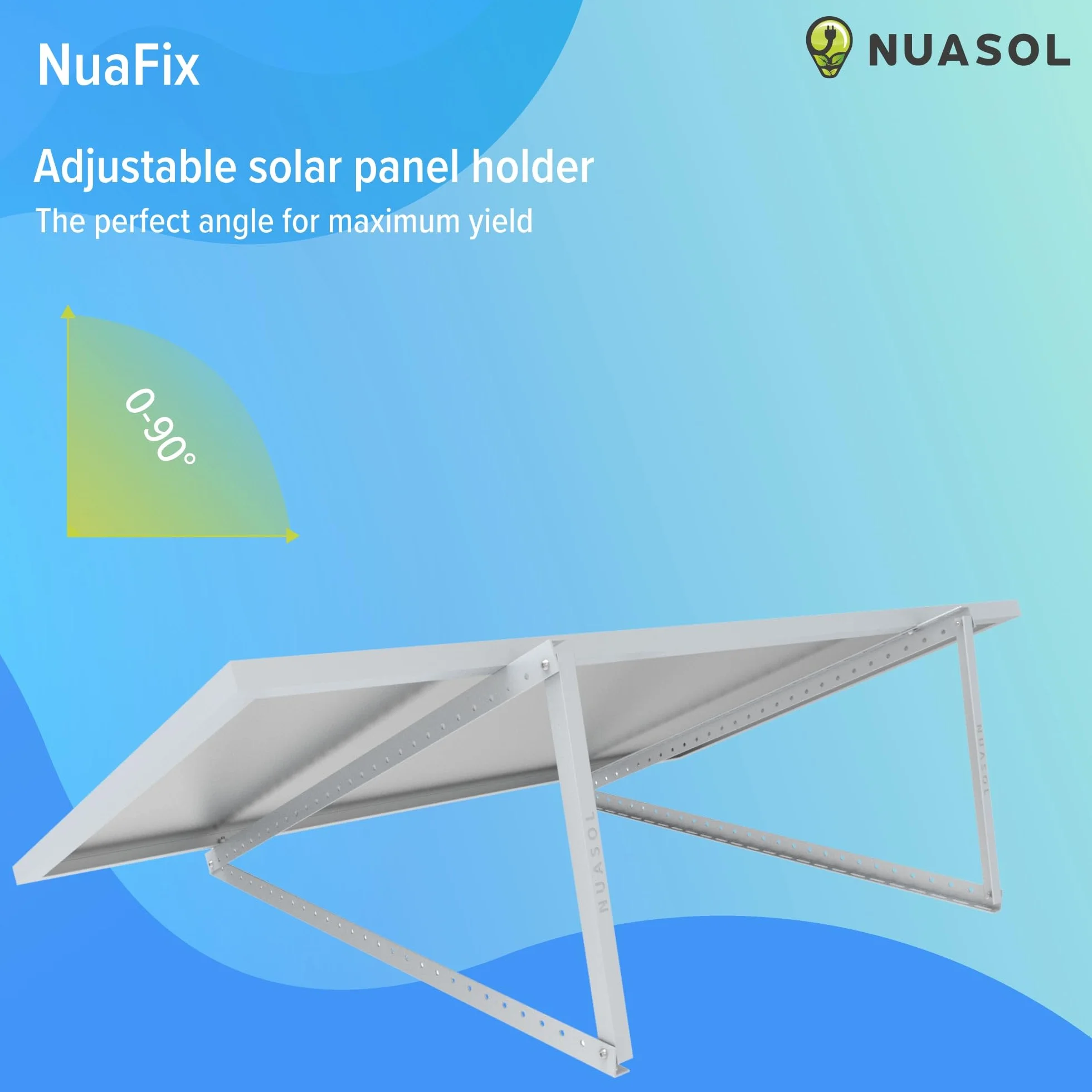Uchwyt do paneli słonecznych PV 28 cali 72 cm zestaw 2 uchwytów aluminiowy regulowany 0-90°