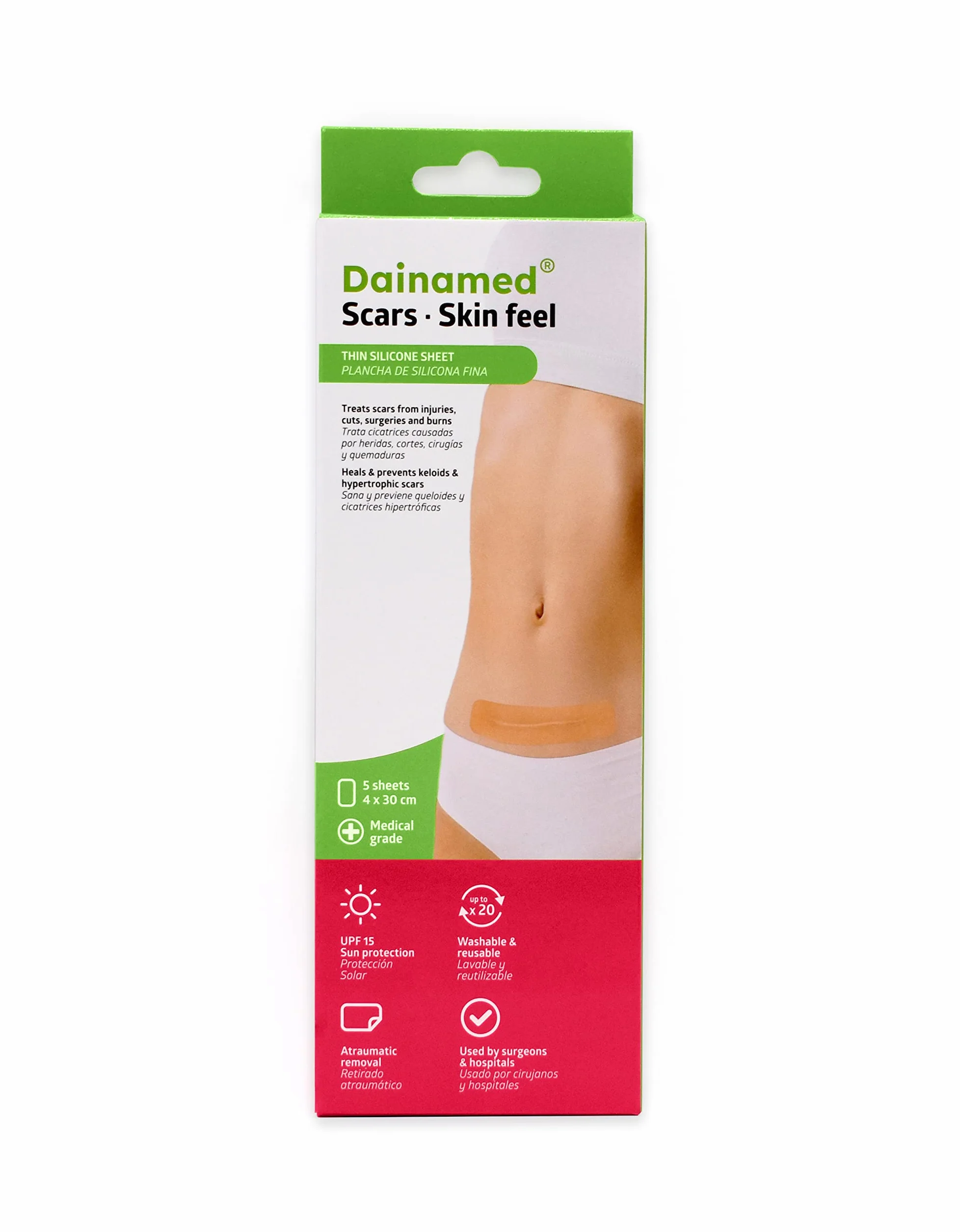 Skin feel Reduktor blizn silikonowe plastry 4 x 30 cm 5 szt