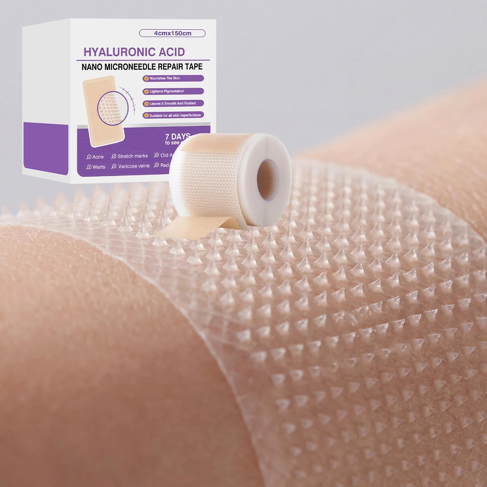 Silicone Scar Tape 4x150cm Reusable Elastic Skin Patch for Face Body Stretch Marks Burn Care