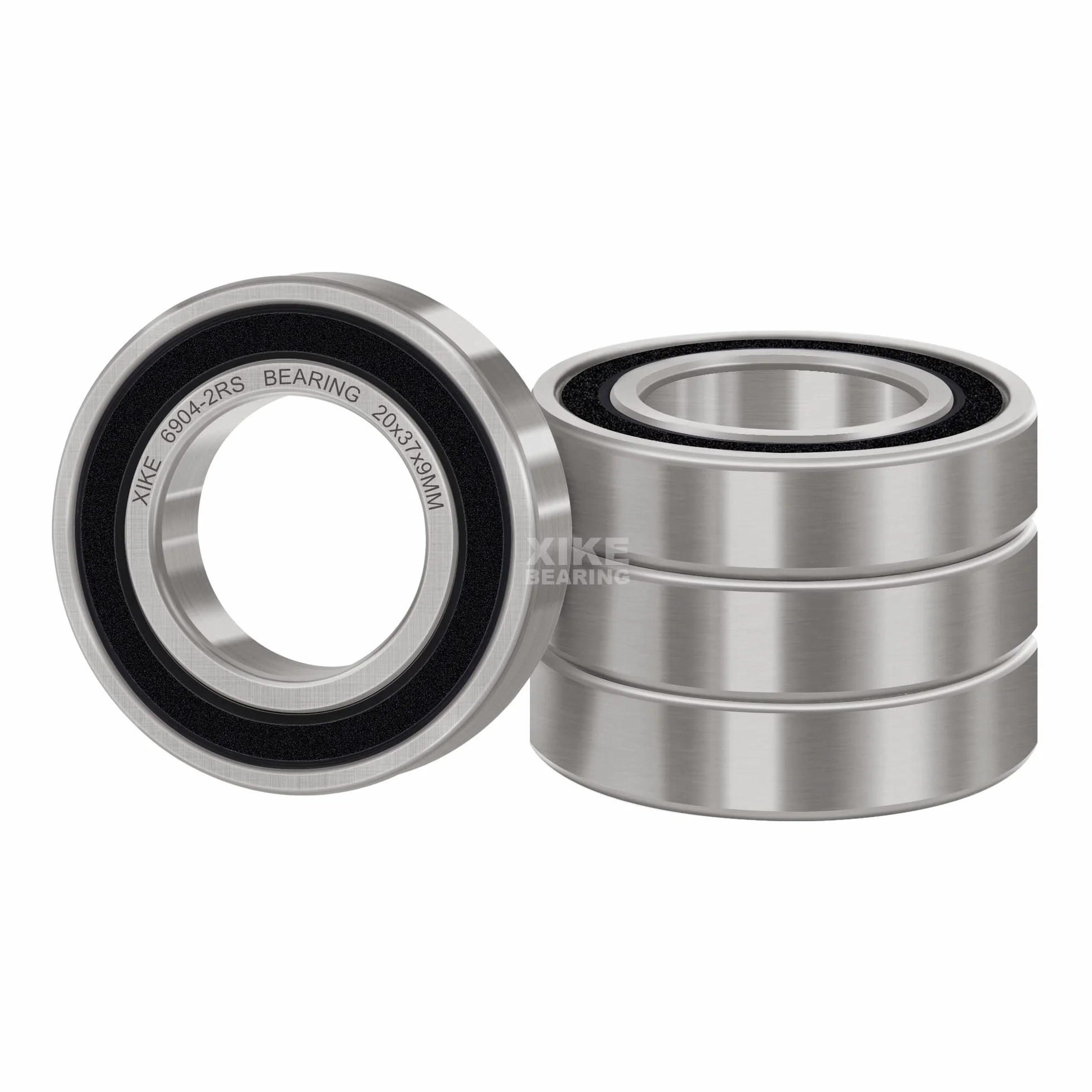 XiKe 4 sztuka 6904-2RS łożysko kulkowe 20x37x9mm, wustronne uszczelnienie gumowe i stal chromowa, 6904RS uszczelnione łożysko kulkowe zwykłe