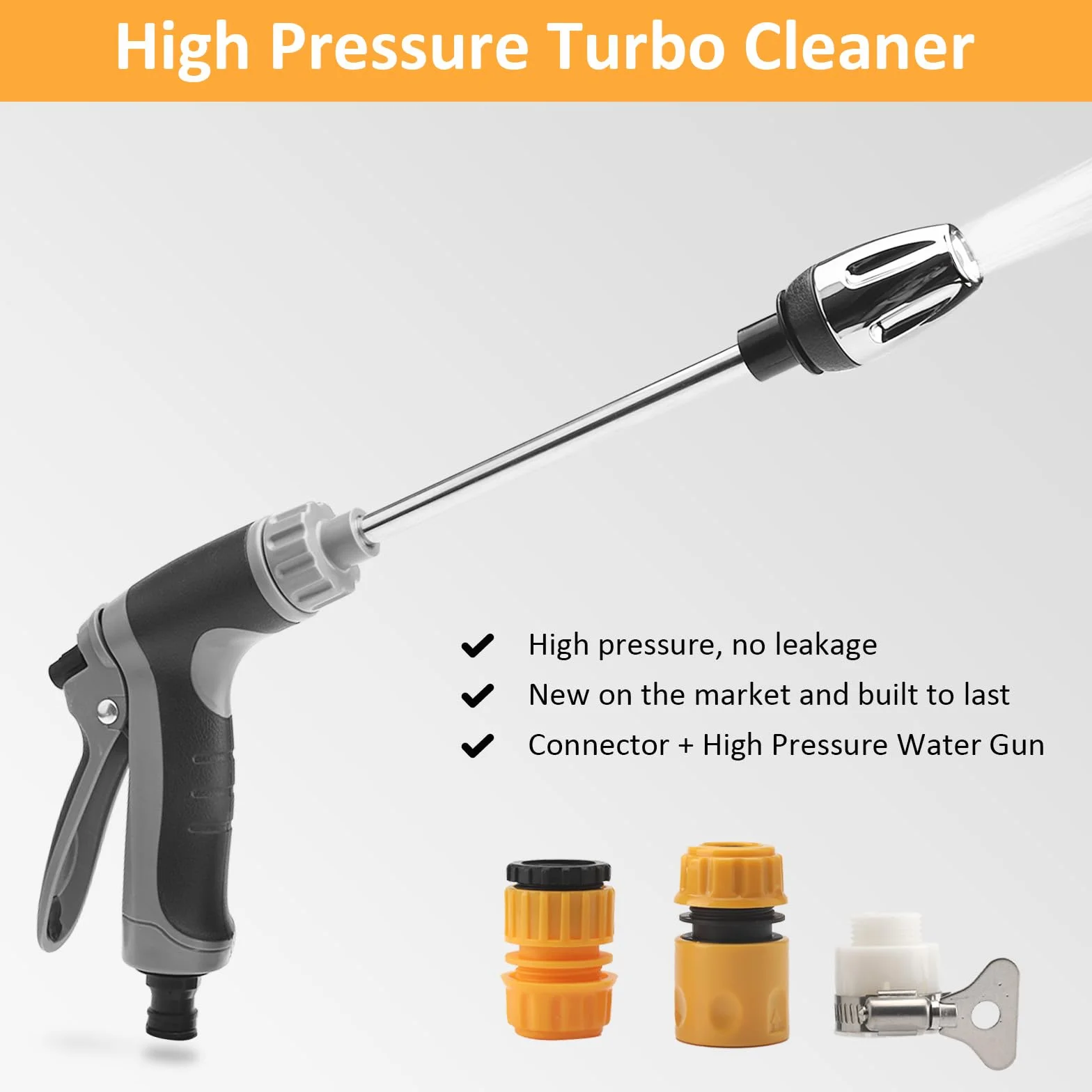 TNSLAND Turbo Washer do węża ogrodowego, dysza wysokociśnieniowa Ultra Washer Turbowasher, myjka wysokociśnieniowa Ultrawasher Turbo, pistolet na wodę z 3 łącznikami z tworzywa sztucznego do węża