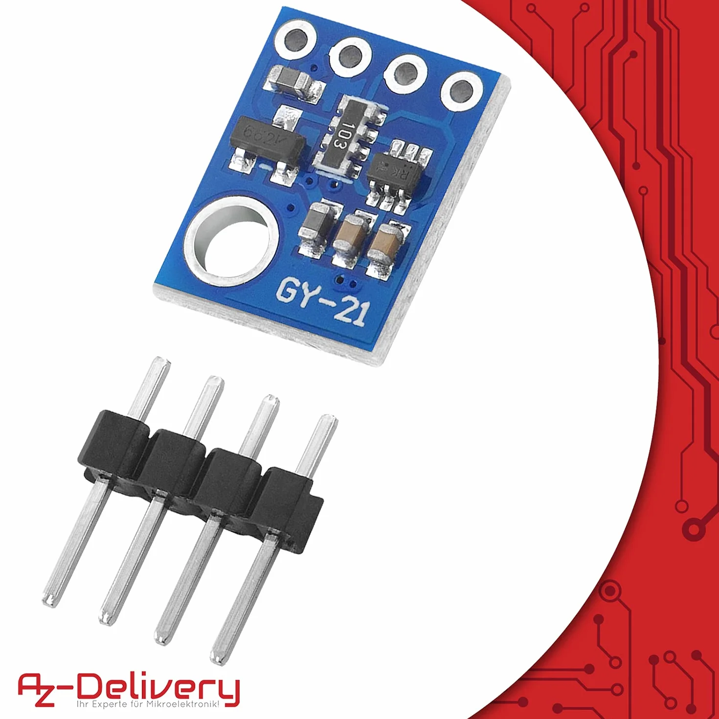 AZDelivery 3 x GY-21 HTU21 Czujnik wilgotności i temperatury kompatybilny z Arduino i Raspberry Pi w tym e-Book!
