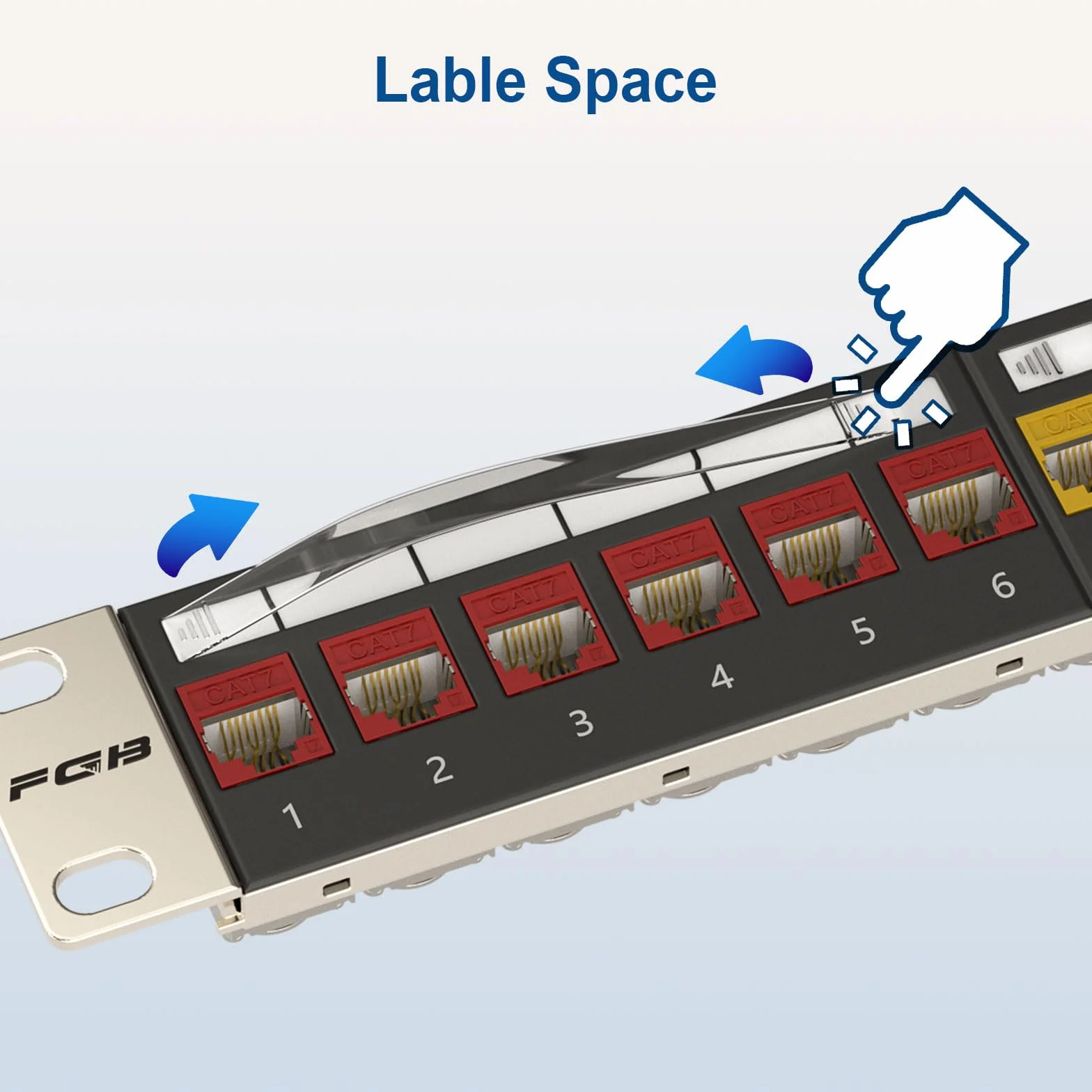 FGB Panel krosowy 24 porty CAT7 10 Gbps 19" RJ45 LAN 600 MHz