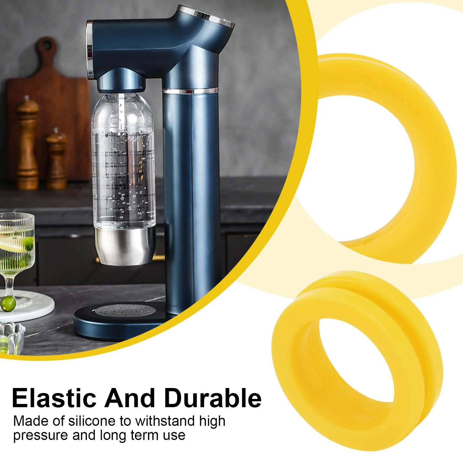 Sodastream 5 sztuk części zamienne, 1,9 x 1 x 0,3 cm / 3 x 2 x 1 cm, ogólna wymiana pierścienia O-ring, uszczelki zamienne (żółte i czarne), uszczelka