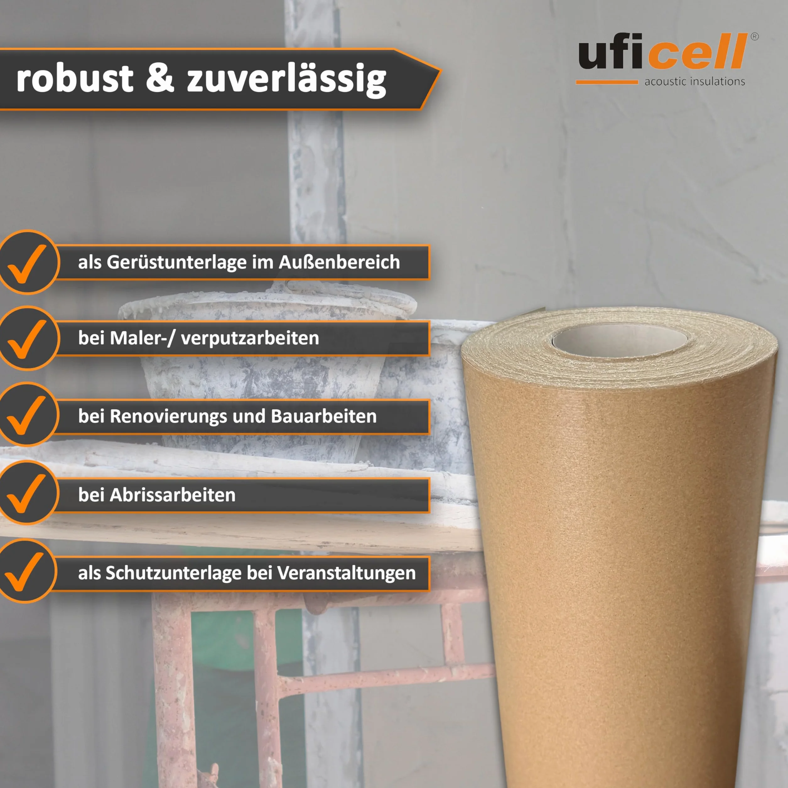 uficell® Papier do kartonów mlecznych Basic 220 g/m² 1,30 m x 58 lfm 75 m²