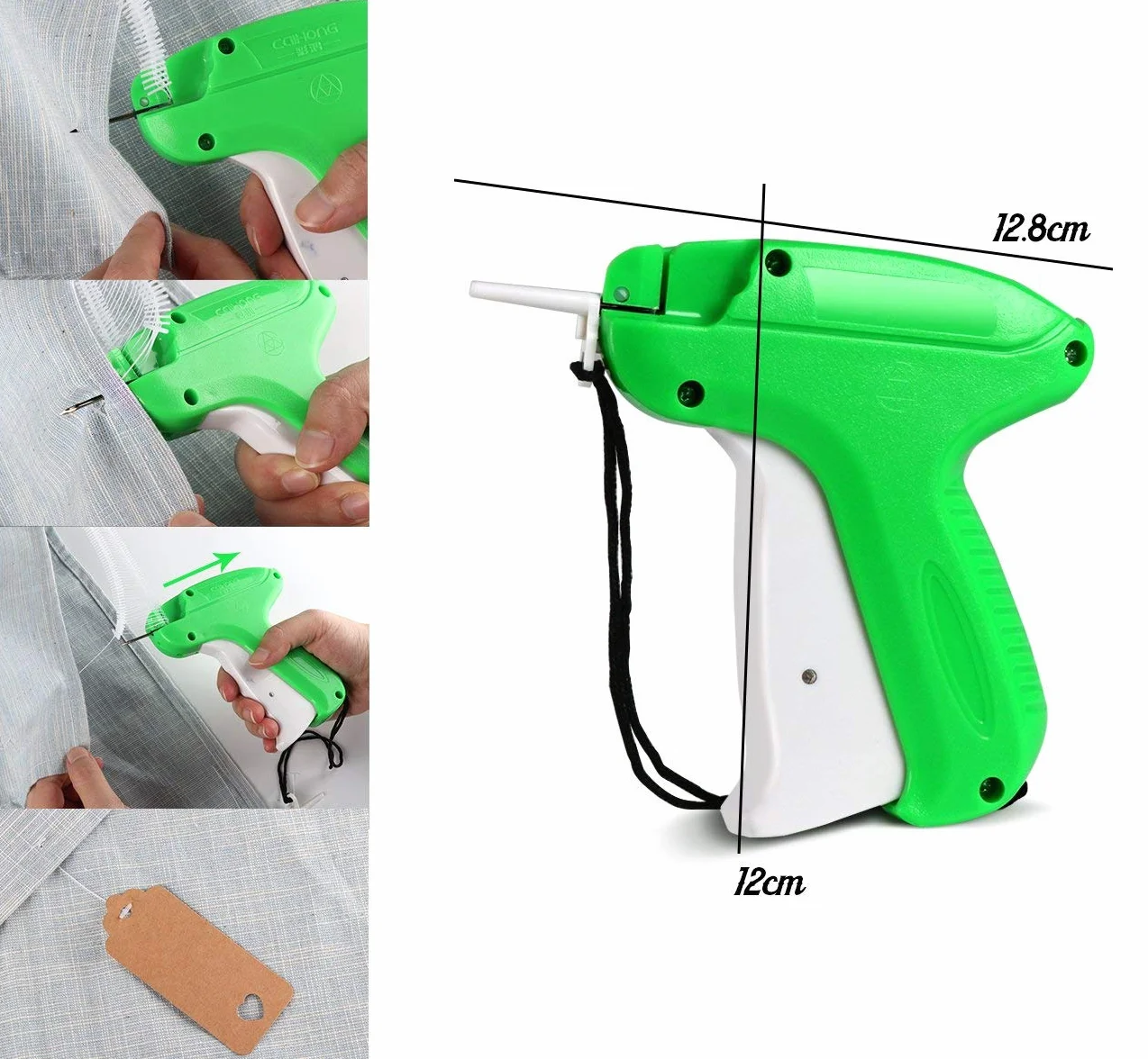 Pistolet do etykiet cenowych 1200 nitek łączących 5 cm biały z 5 wymiennymi igłami