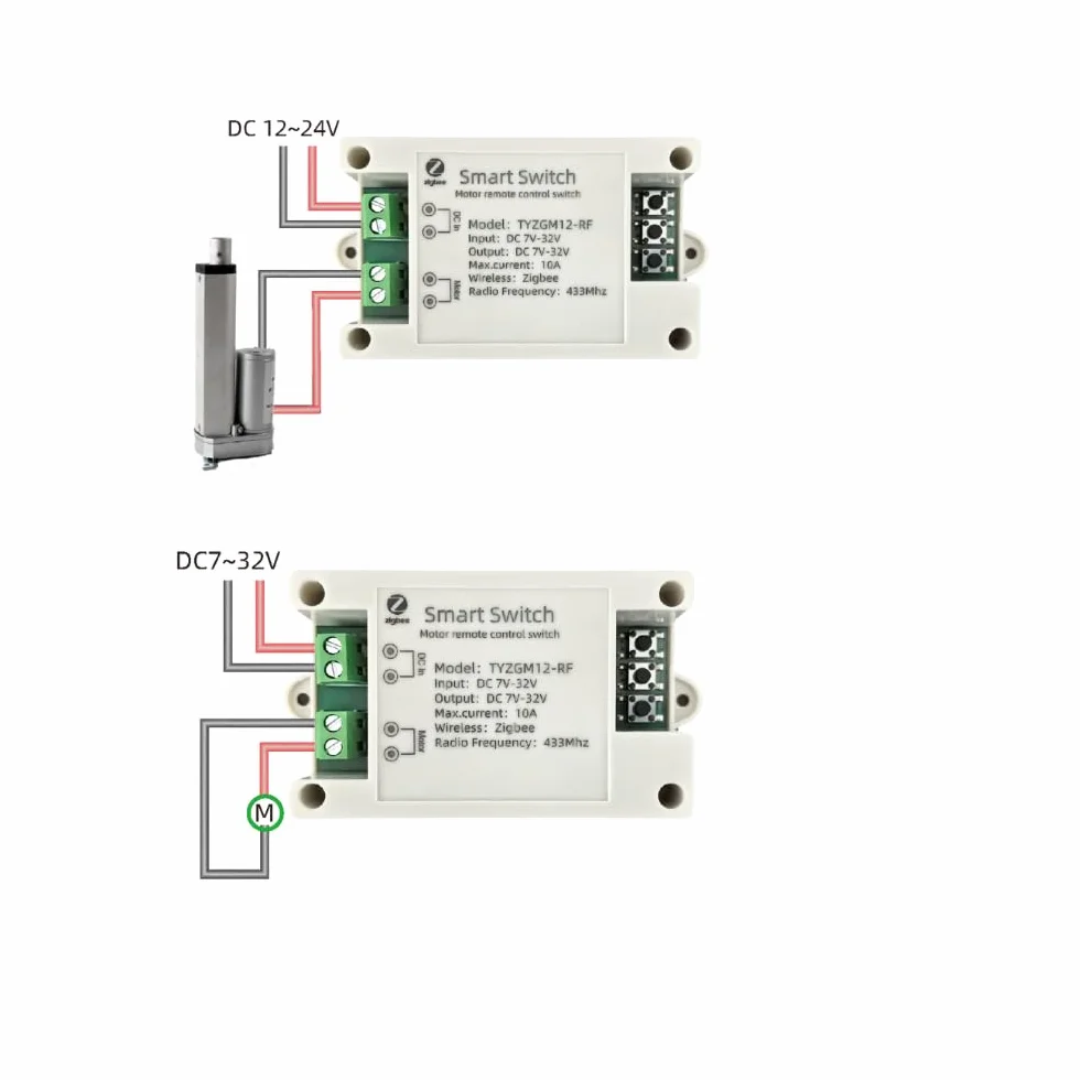 Tuya Smart Life App Zigbee Smart Wireless DC liniowy Acuator/Motor Forward Reverse Controller Relay Modul, współpracuje z Alexa (Tuya Zigbee Hub potrzebny)