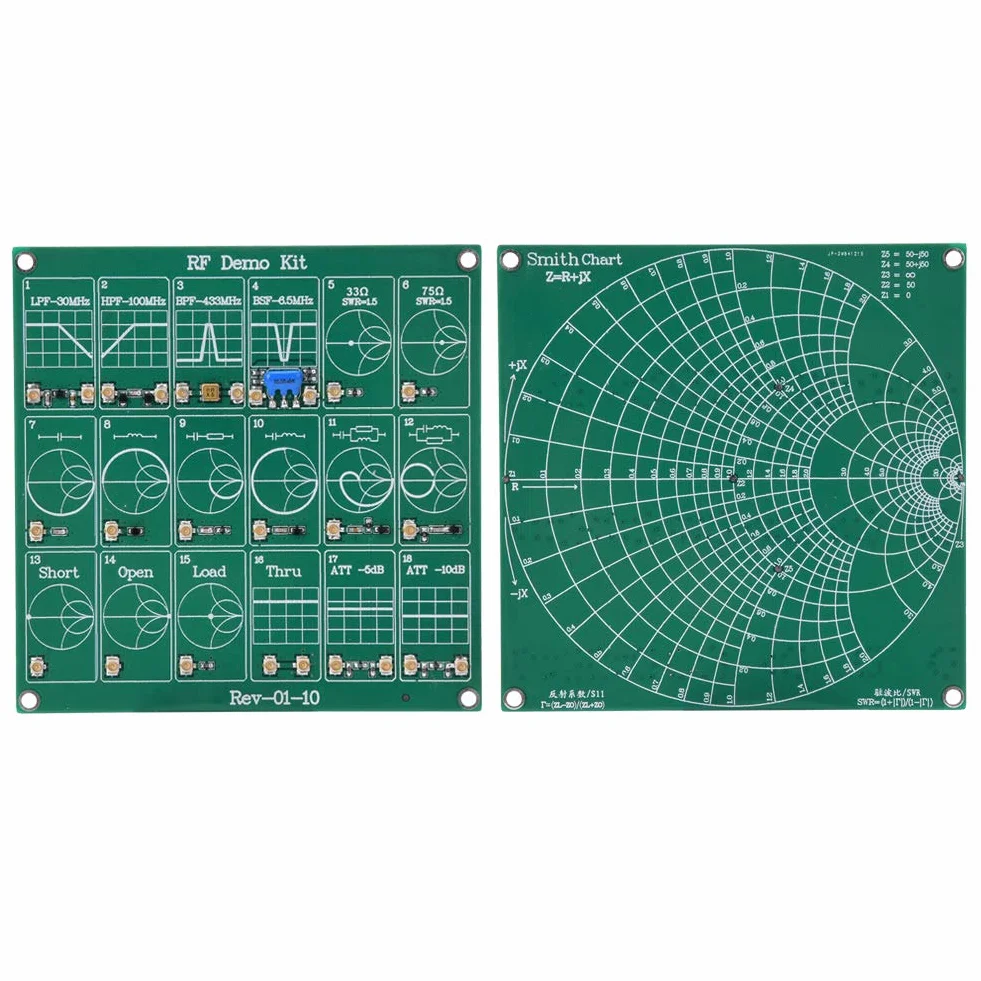 Wakects Płyta testowa HF-Demo Kit moduł testowy NanoVNA z 2 kablami krosowymi UFL do nauki analizatora sieci wektorowej