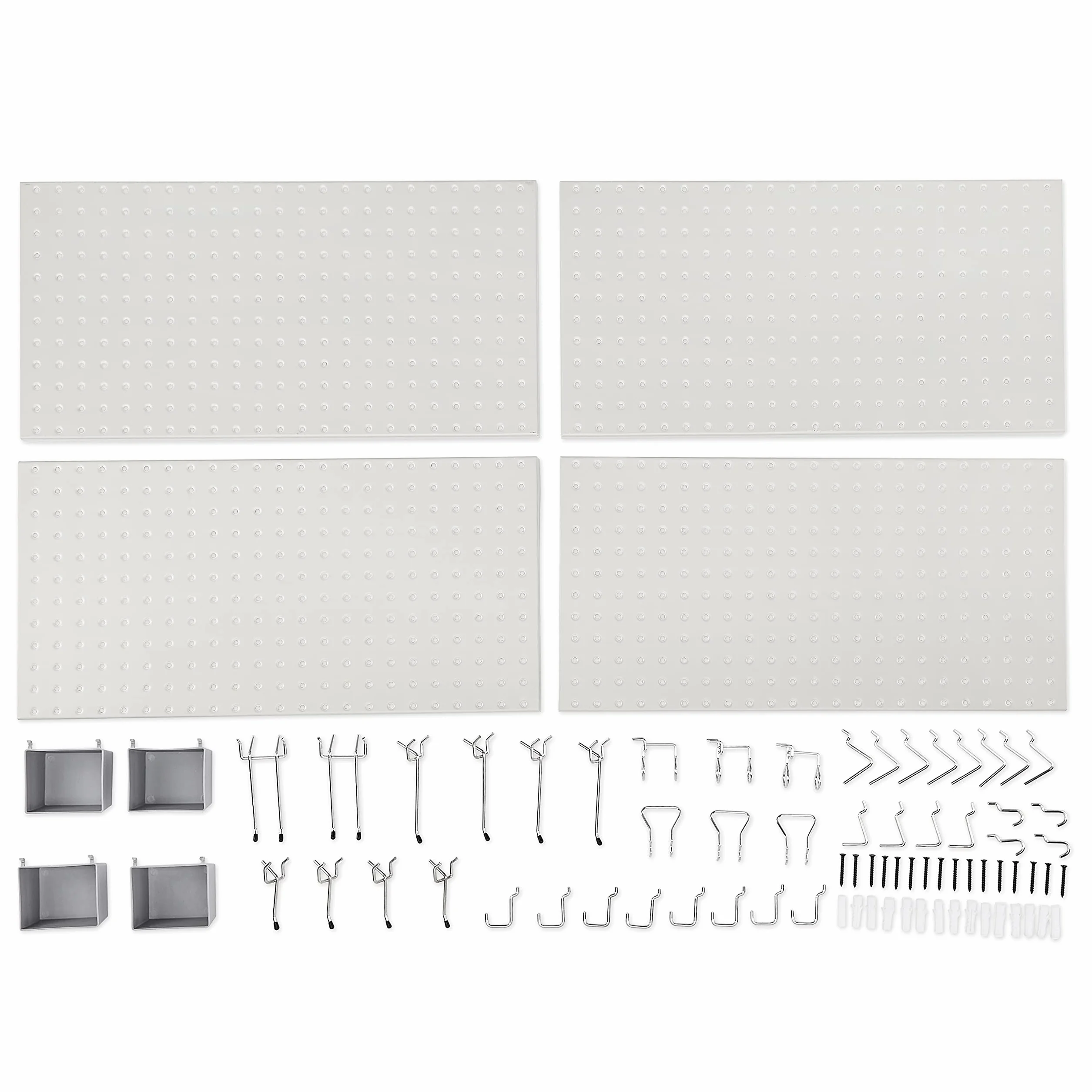 Amazon Basics zestaw prostokątnych metalowych tablic perforowanych 48 szt szary