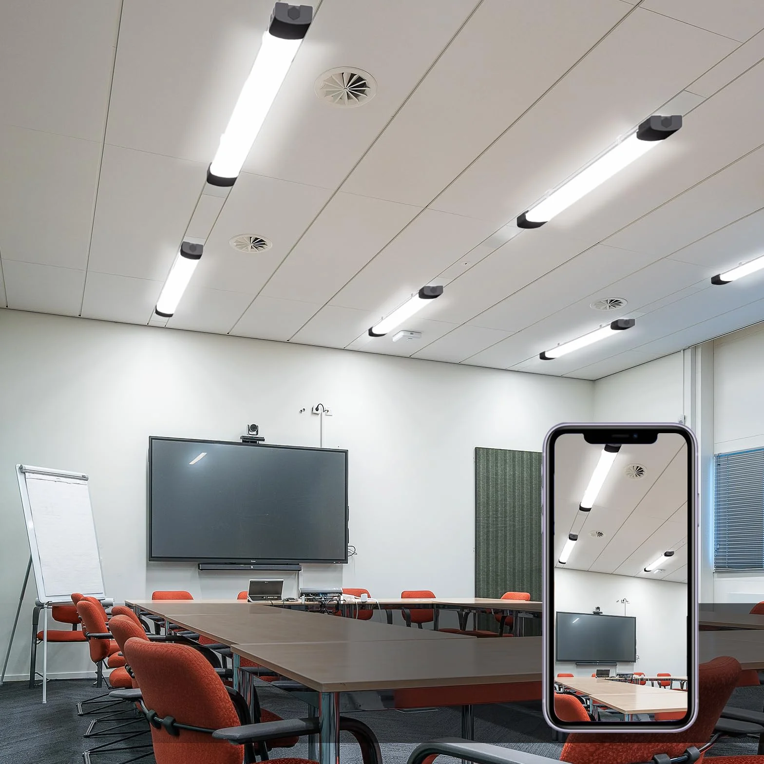 Modlicht Lampa LED do wilgotnych pomieszczeń, 60 cm, 18 W, 5000 K, zimna biel, 1980 lumenów, ultracienka, sufitowa, płaska, wodoodporna, IP65
