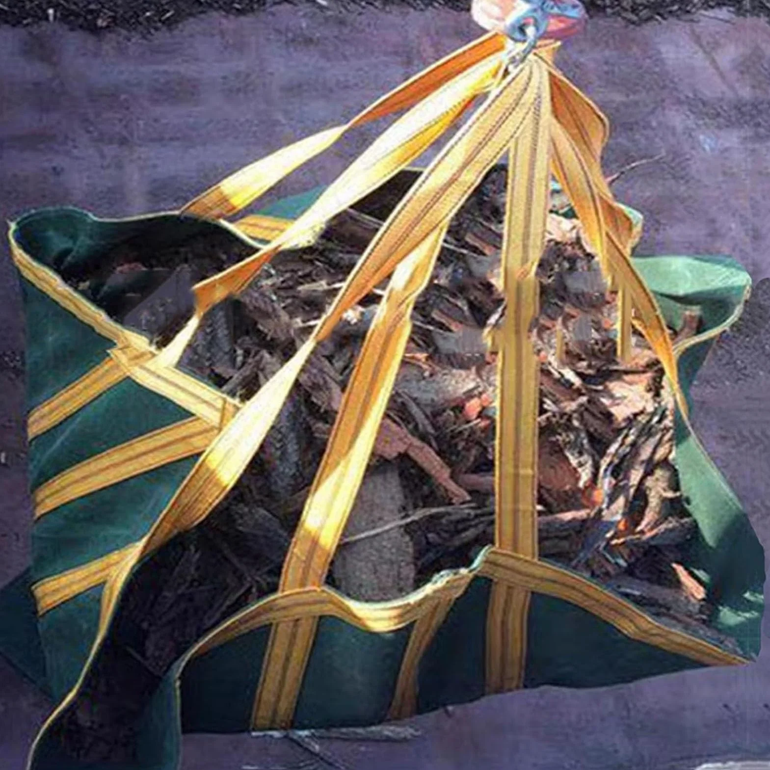 Wisząca siatka do podnoszenia - płócienna miękka torba na tacę, siatka ładunkowa na paletę żurawia, obciążenie 1,5-2 ton, bezpieczna stacja dokująca, odporna na rozdarcie, mocna torba nośna, ładowanie