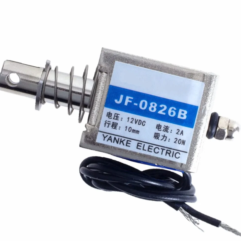 DollaTek 12 V elektromagnes otwartej ramy 10 mm skok Push Pull typ elektroniczny DC elektromagnes 20 N siła