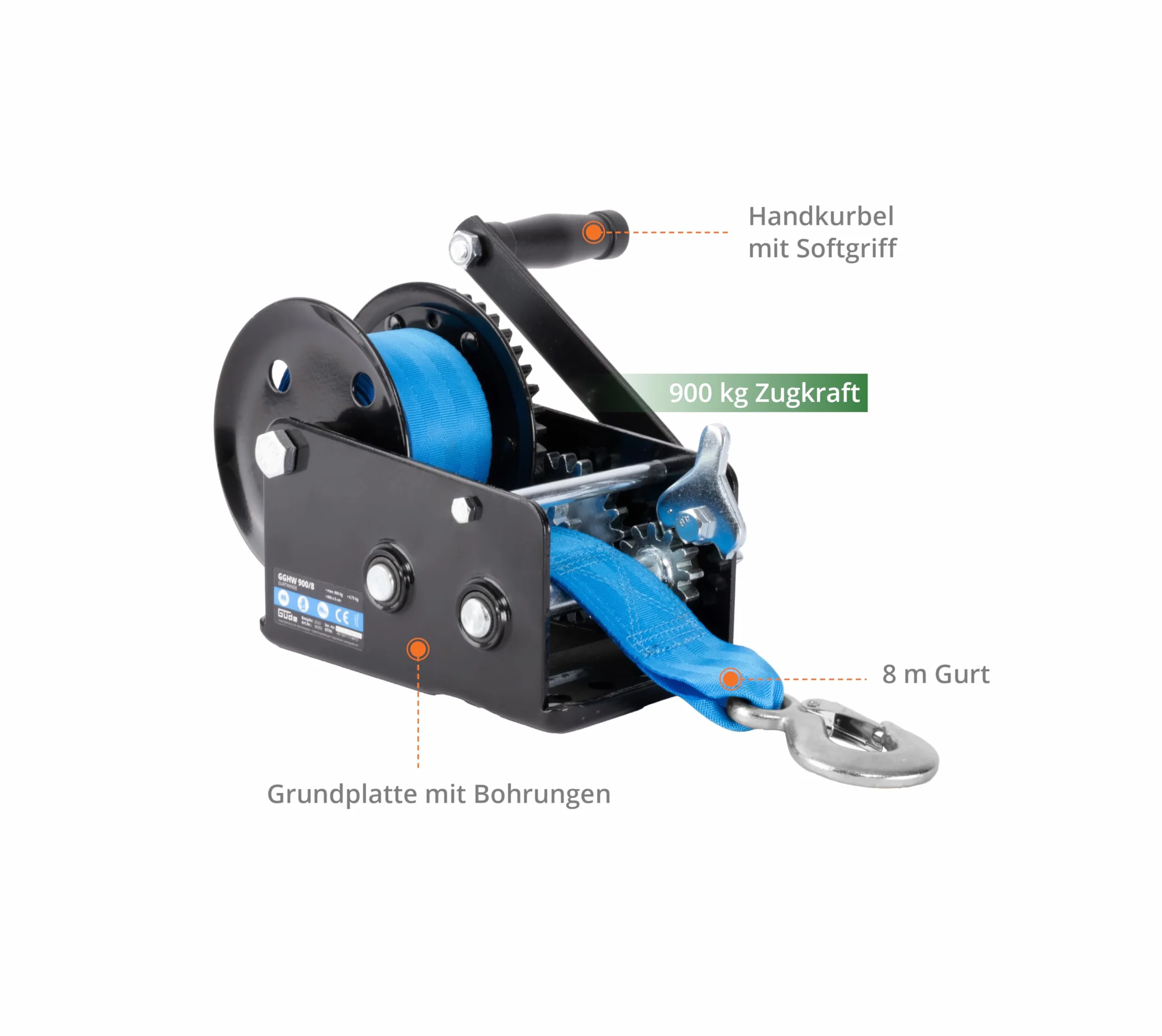 Güde Wciągarka GGHW 900/8 900 kg 8 m 5 cm