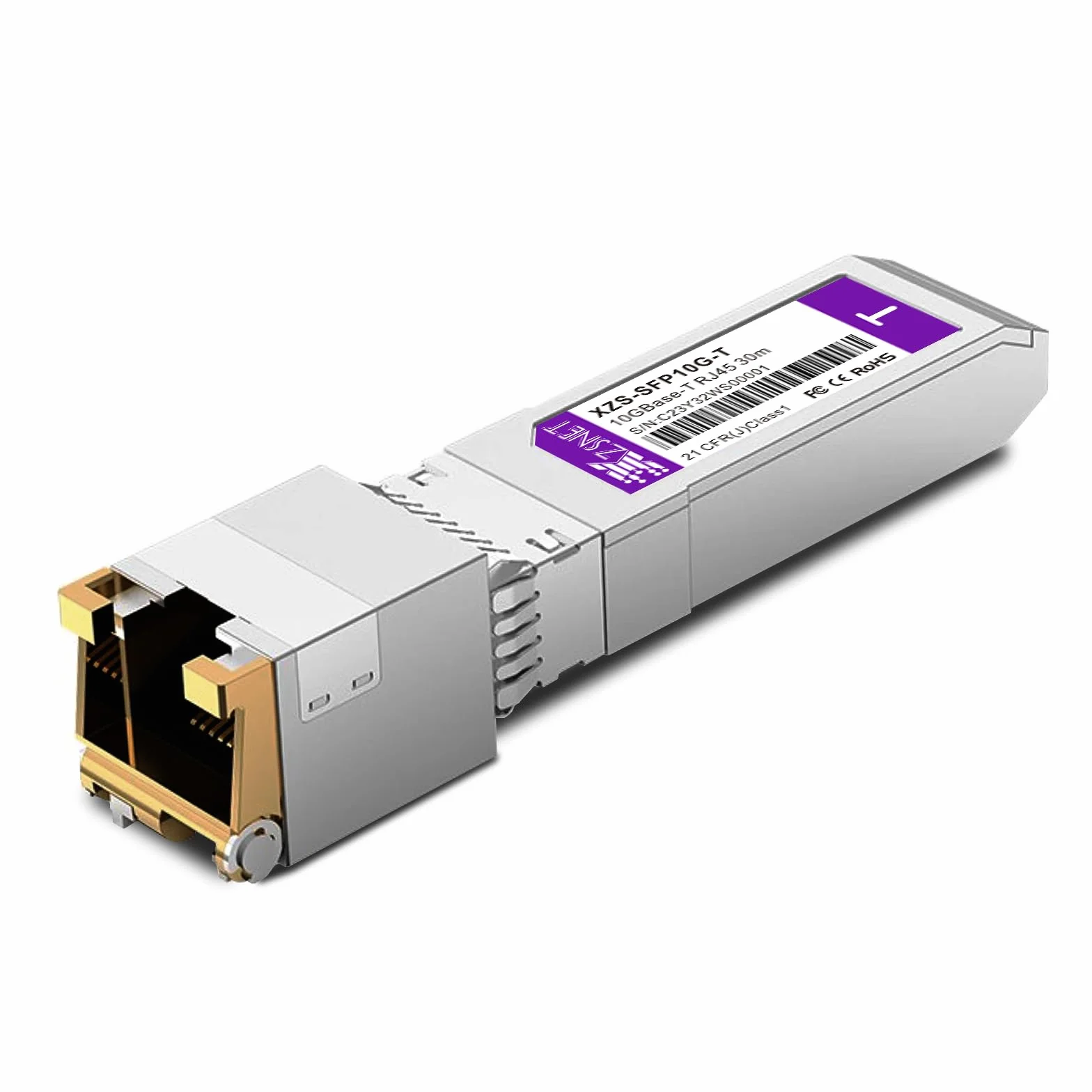 Transceiver 10GBASE-T SFP+, 1,25/2,5/5/10G SFP+ do RJ45, 10Gb miedziany SFP+ do modułu Ethernet kompatybilny z Cisco SFP-10G-T-S, Ubiquiti UniFi UF-RJ45-10G, Mikrotik, Meraki, Netgear i więcej, 1