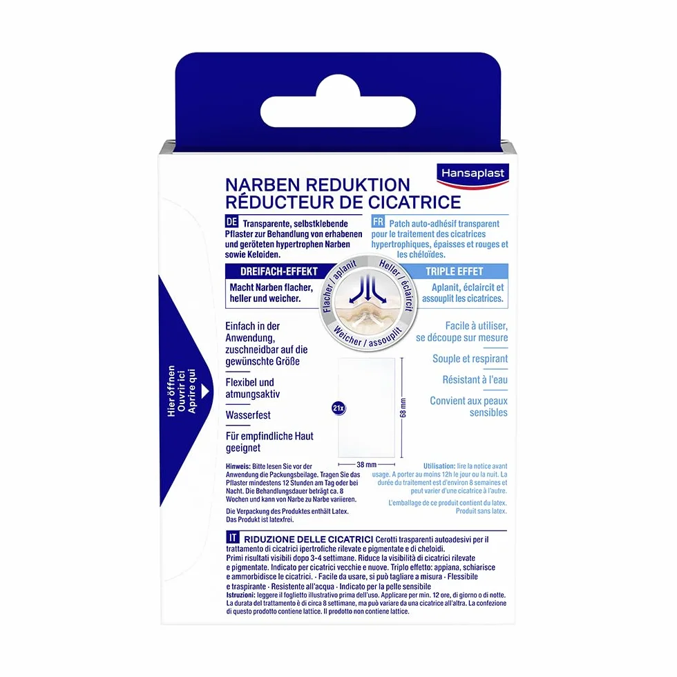 Hansaplast Plaster na blizny 21 sztuk 3,8 cm x 6,8 cm