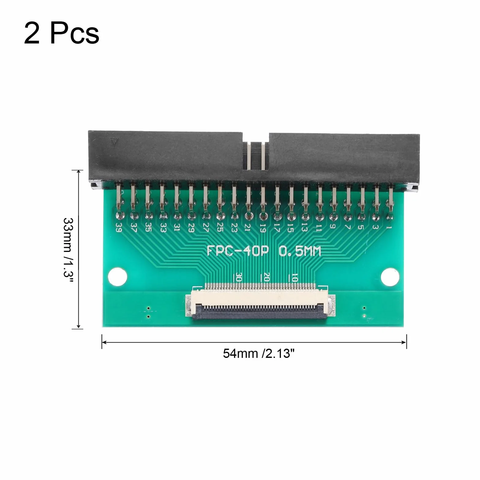 QUARKZMAN FFC FPC Connector Board 40 Pin 0,5 mm gniazdo 2,54 mm podwójny rząd prawy kąt DC3 męski pin adapter