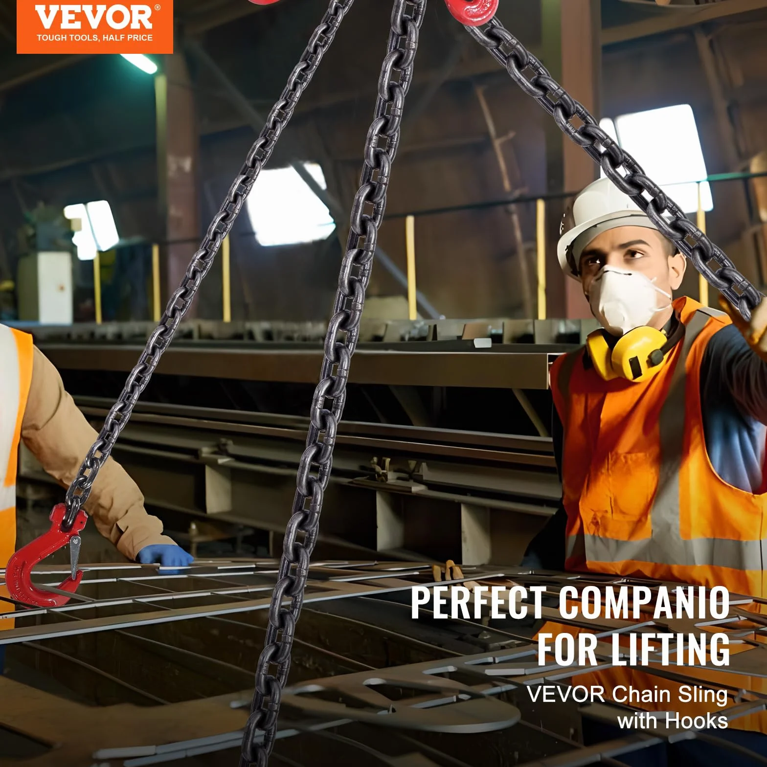 VEVOR 4-pasmowy łańcuch dźwigowy G80 1,5 m 2993 kg Ø 6 mm