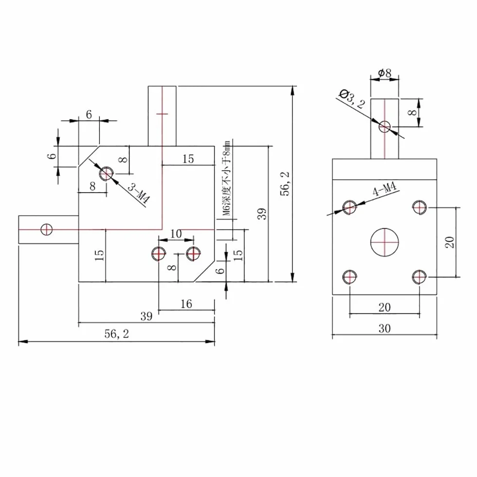Toplionace Kątowa Przekładnia Stożkowa Mini 1 Moduł 20 Zębów 90° Napęd Kątowy 1:1 Podwójny Wał 8mm