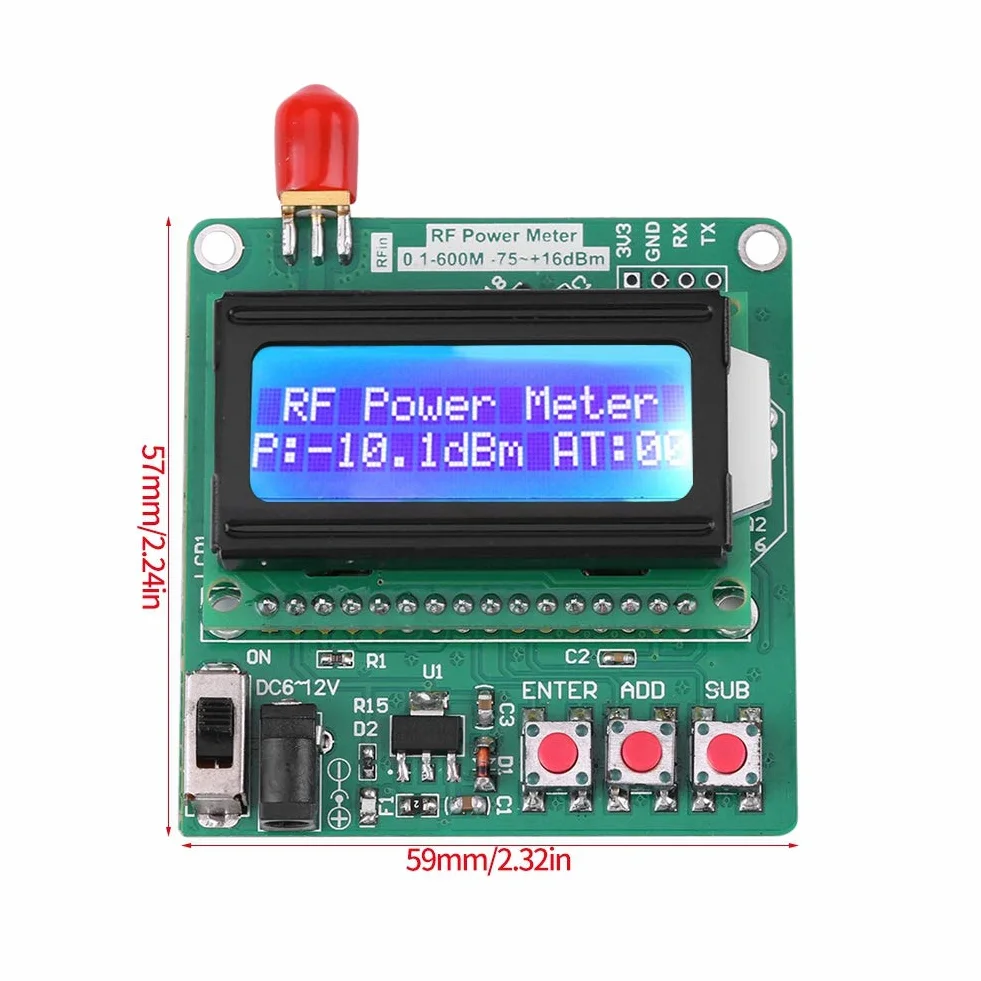 Miernik Mocy RF 1–600 MHz z Cyfrowym Wyświetlaczem LCD do Radia