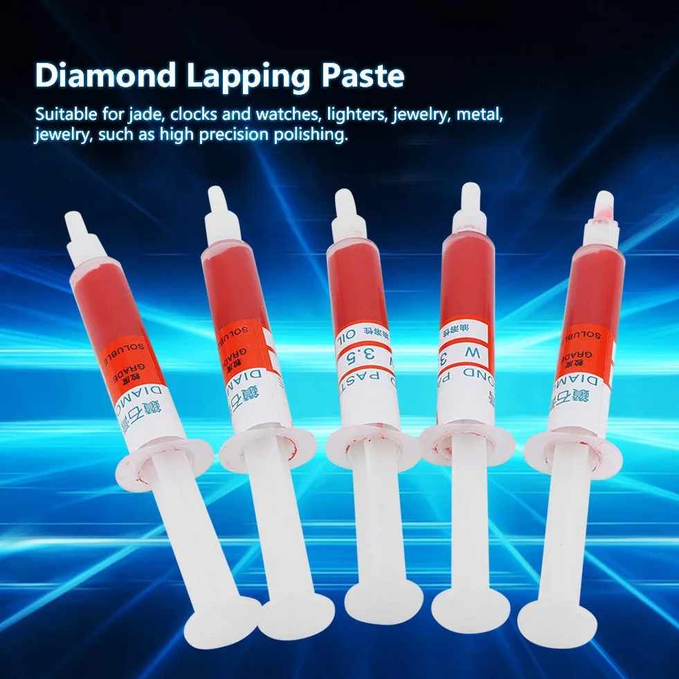 5pc Diamantschleifpolierpasten Läppmasse Körnung W0.5-W40 320~10000(W3.5#3000)