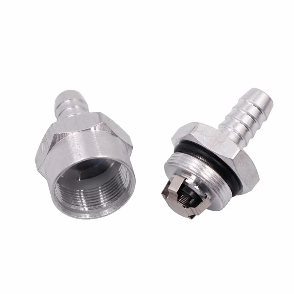 Tokaneit Zawór zwrotny do paliwa 6 mm aluminiowy z klamrą sprężynową 8 mm 2 sztuki