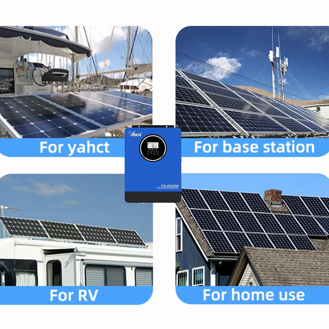 Anern Hybrydowy Falownik Solarny 2kW 4kW Off-Grid Sinusoidalny 12V/24V DC 220V/230V AC MPPT 100A