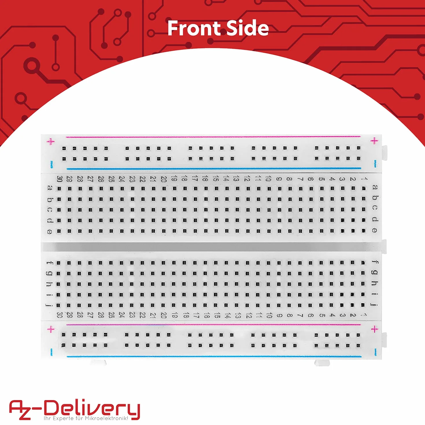 AZDelivery 3 x Mini Breadboard 400 Pin z 4 Busbars dla Arduino i Raspberry Pi
