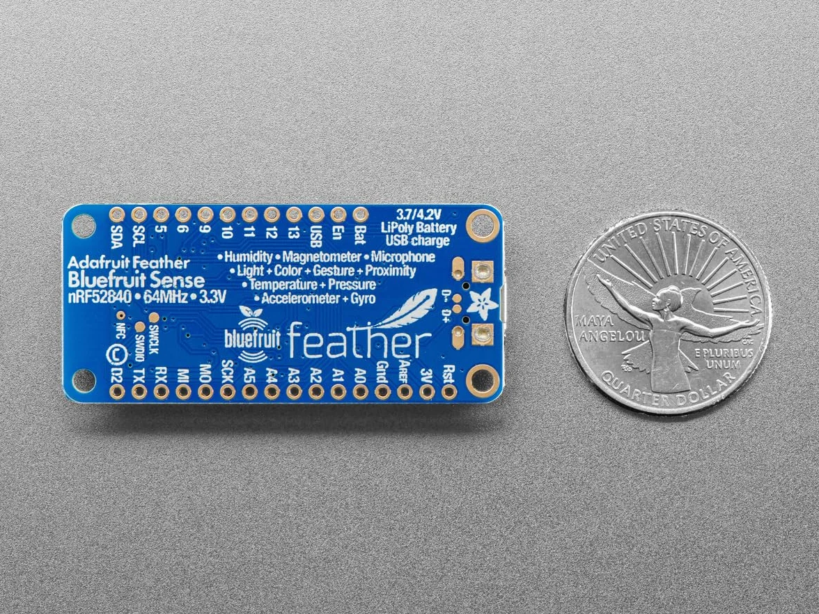 Adafruit Feather nRF52840 Sense, Bluetooth LE, 6 czujników, Cortex-M4F 64 MHz, 4516