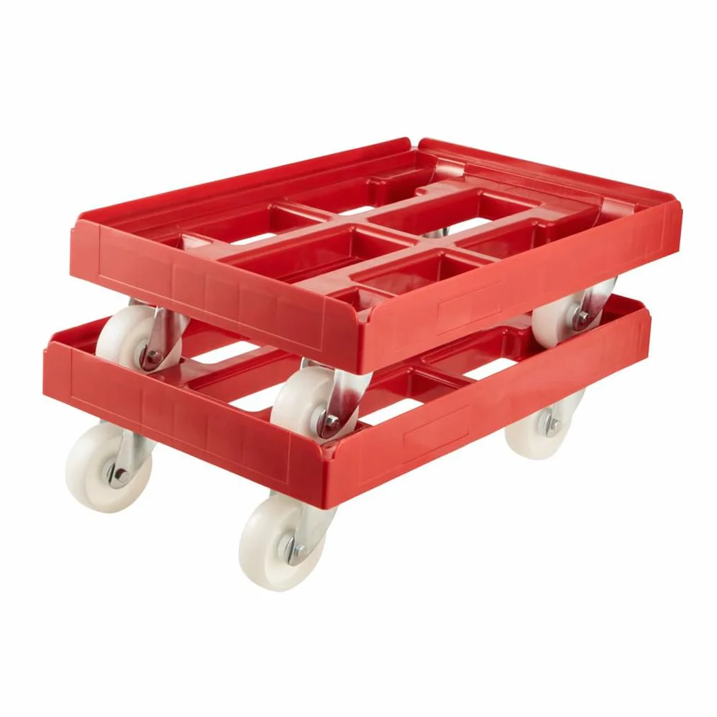 keeeper Transportroller für Transportboxen- und Körbe, Tragkraft bis 300 kg, 61 x 41 x 19 cm, Rolf, Rot