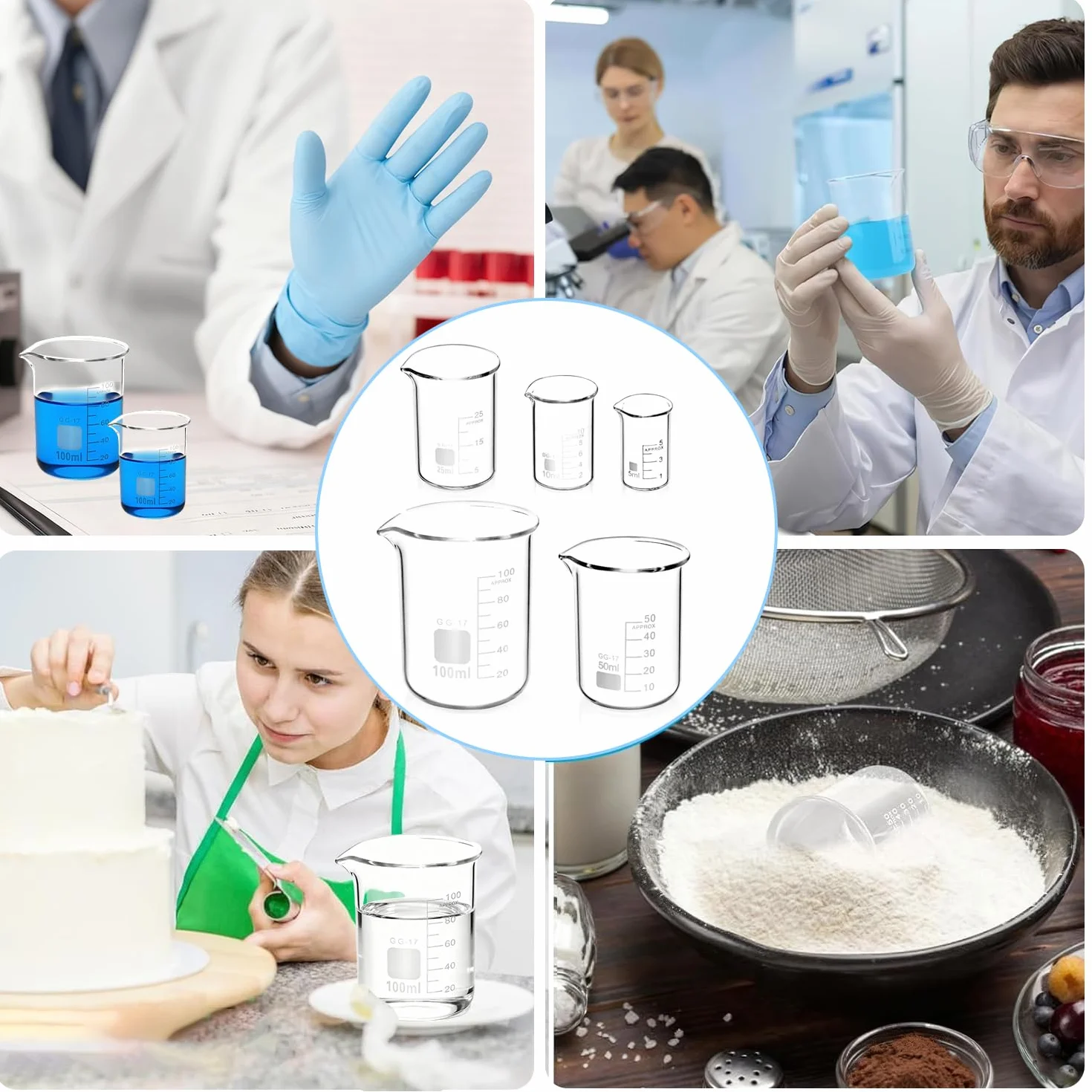 Miarka ze szkła borokrzemowego 100 ml 50 ml 25 ml 10 ml 5 ml Beker Graduate do laboratorium
