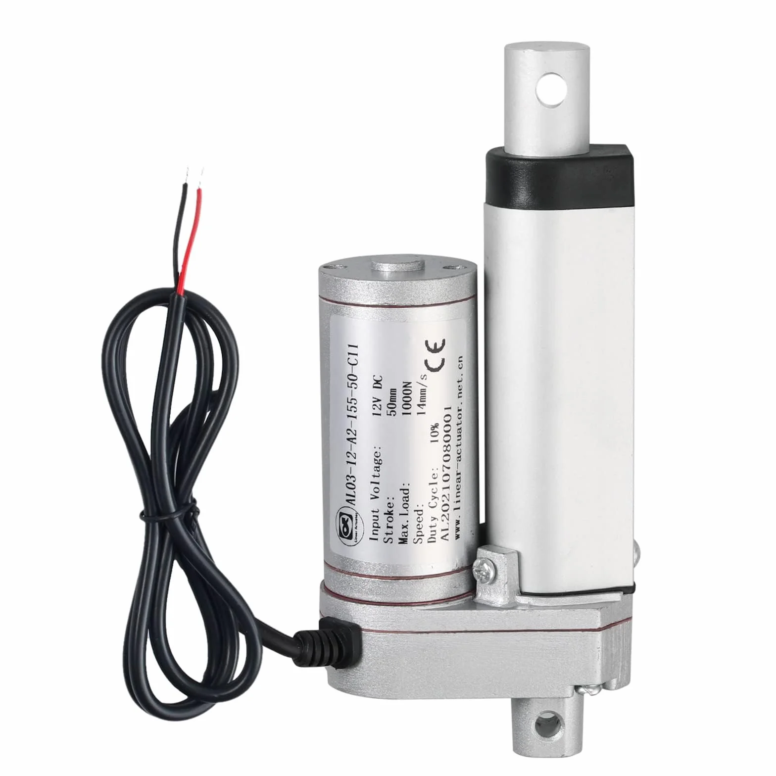 EYPINS 1000N 50 mm napęd liniowy DC 12 V IP54 ze stopu aluminium trawnik elektryczny sterowanie ruchem meble liniowe pchanie pociągnięcie 14 mm/s do łóżka elektrycznego sofy fotel