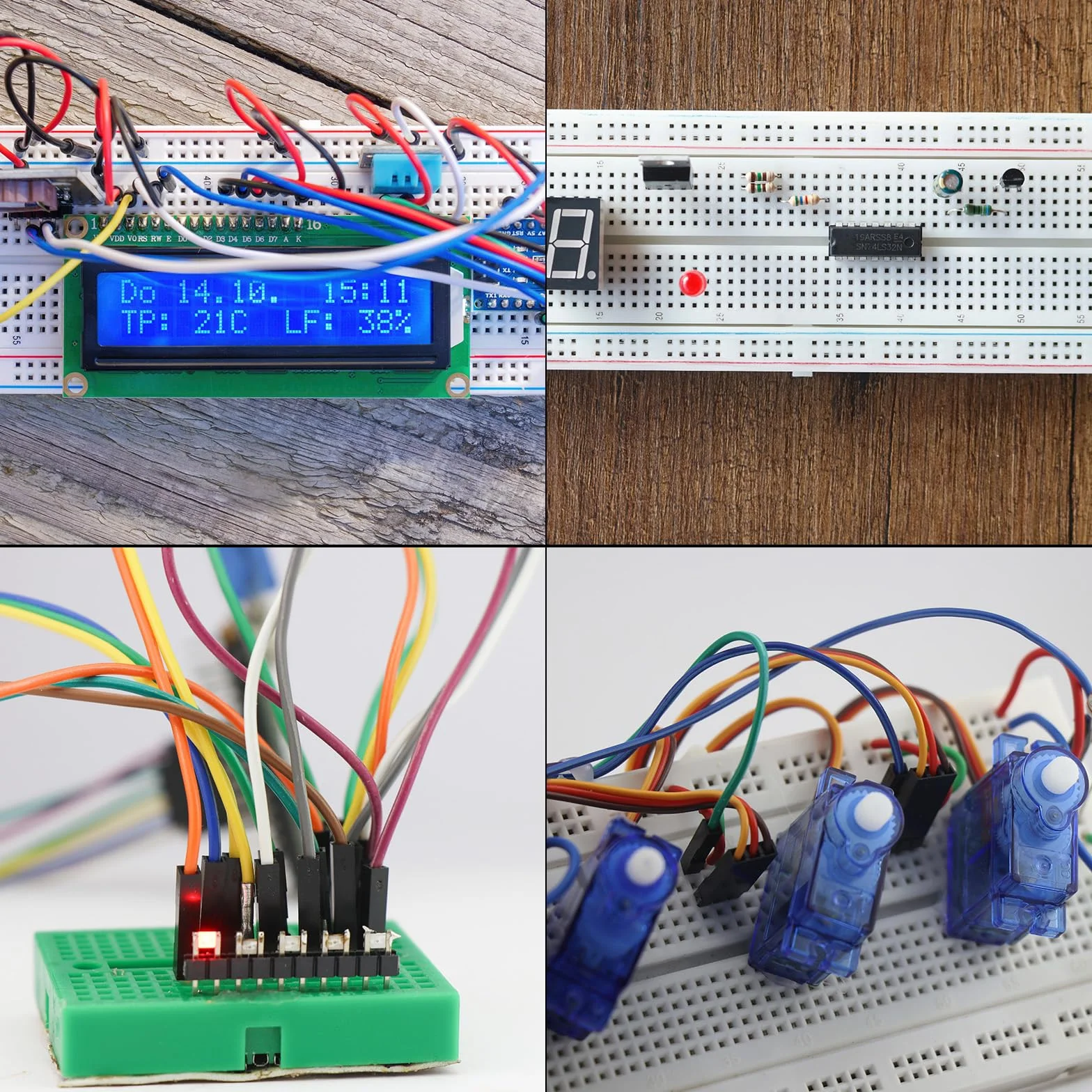 QUARKZMAN Damski do żeński 4Pin Breadboard Jumper Wire 2,54 mm Pitch Pojedynczy rząd Kabel płaski 30 cm Długość Opakowanie 10 wielokolorowy
