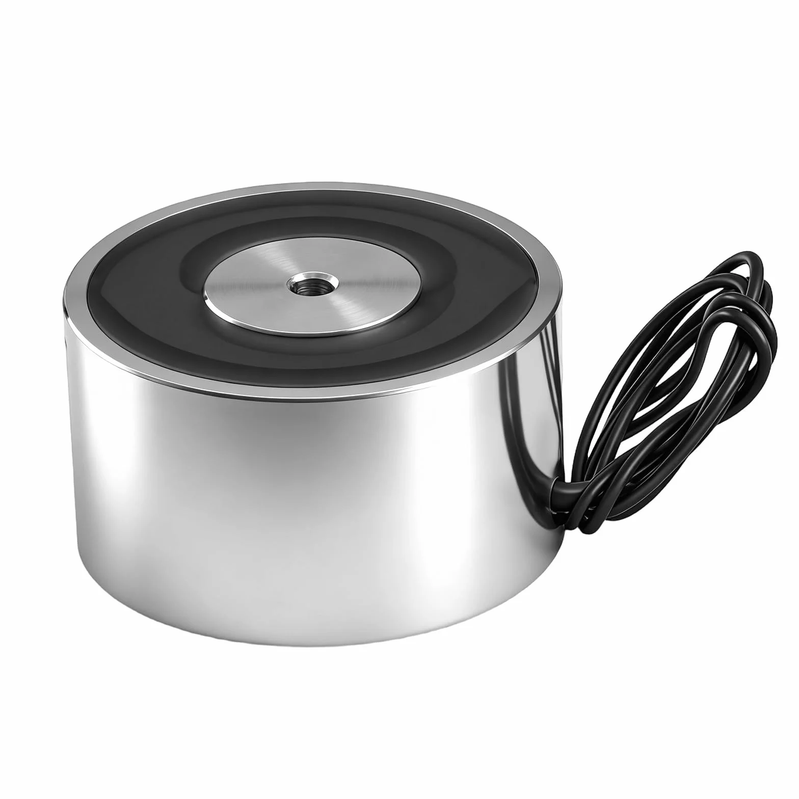 Heschen Elektromagnes elektromagnetyczny, srebrny, okrągły, DC 24 V, 50 kg/110 lb, średnica zewnętrzna 50 mm, rozmiar gwintu M4, długość kabla 23 cm